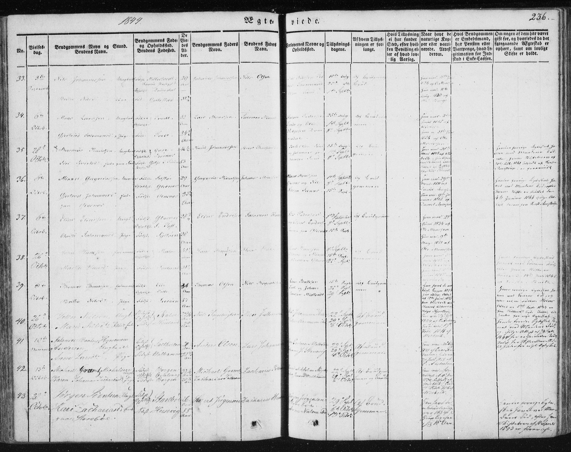 Sund sokneprestembete, AV/SAB-A-99930: Parish register (official) no. A 13, 1835-1849, p. 236