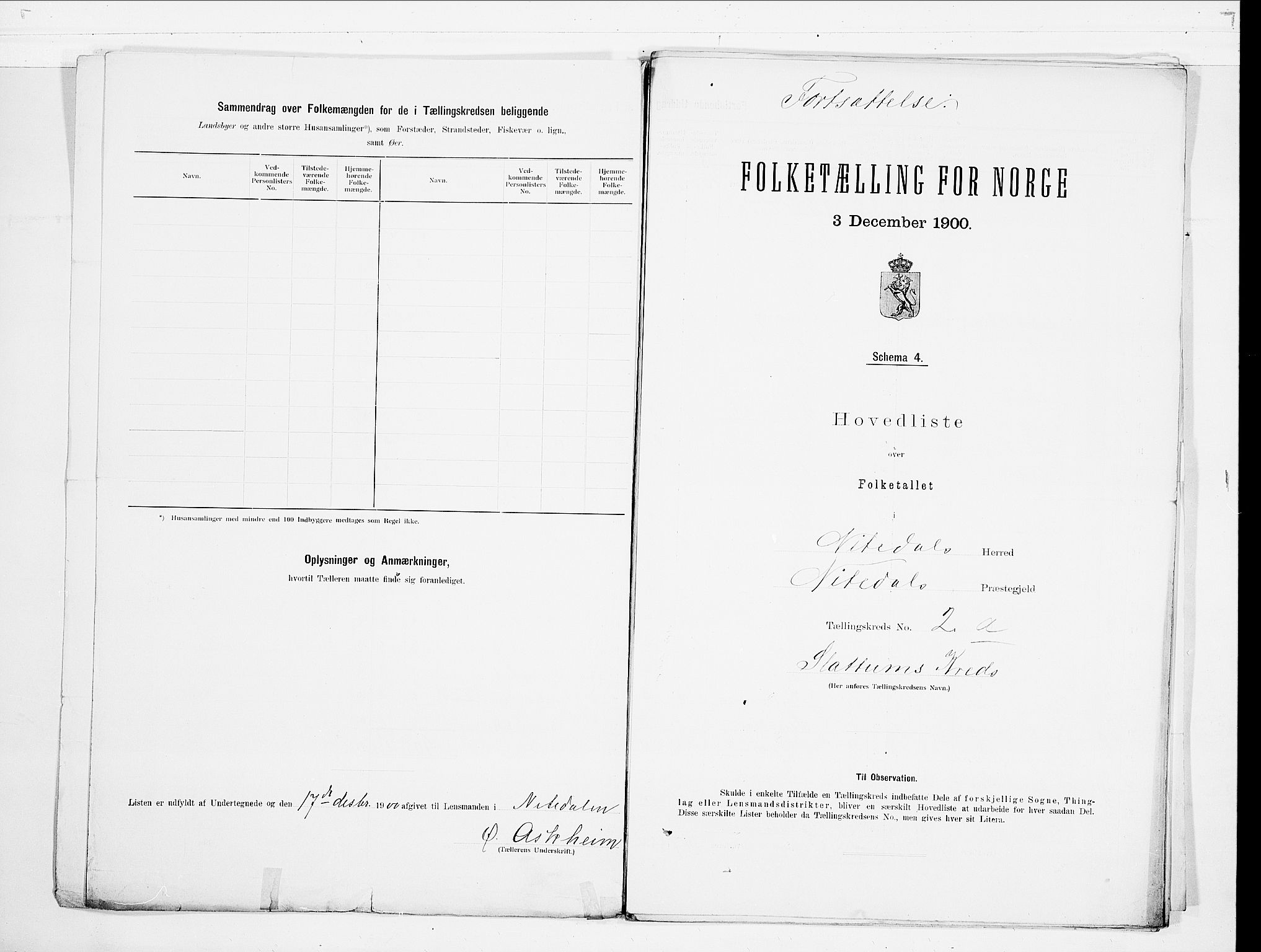 SAO, 1900 census for Nittedal, 1900, p. 6