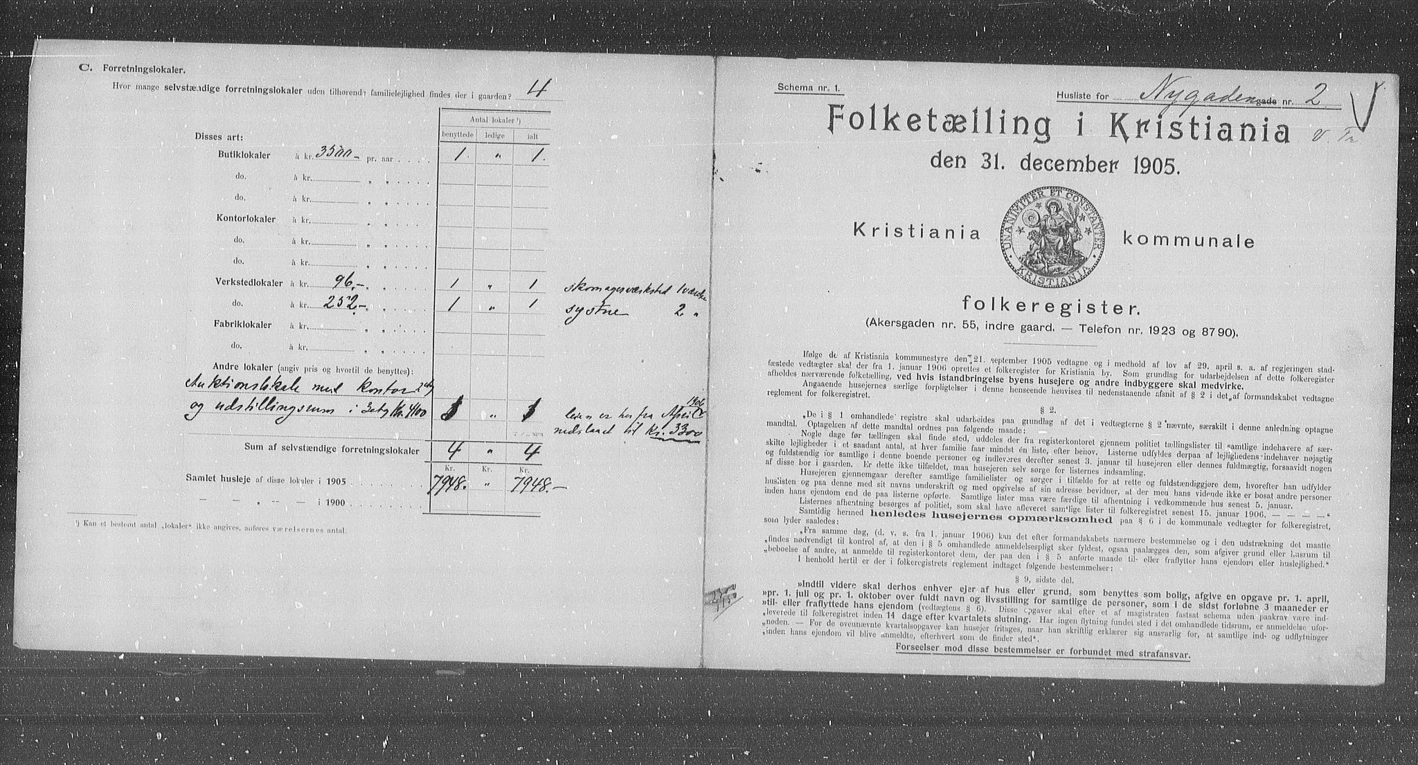 OBA, Municipal Census 1905 for Kristiania, 1905, p. 38930