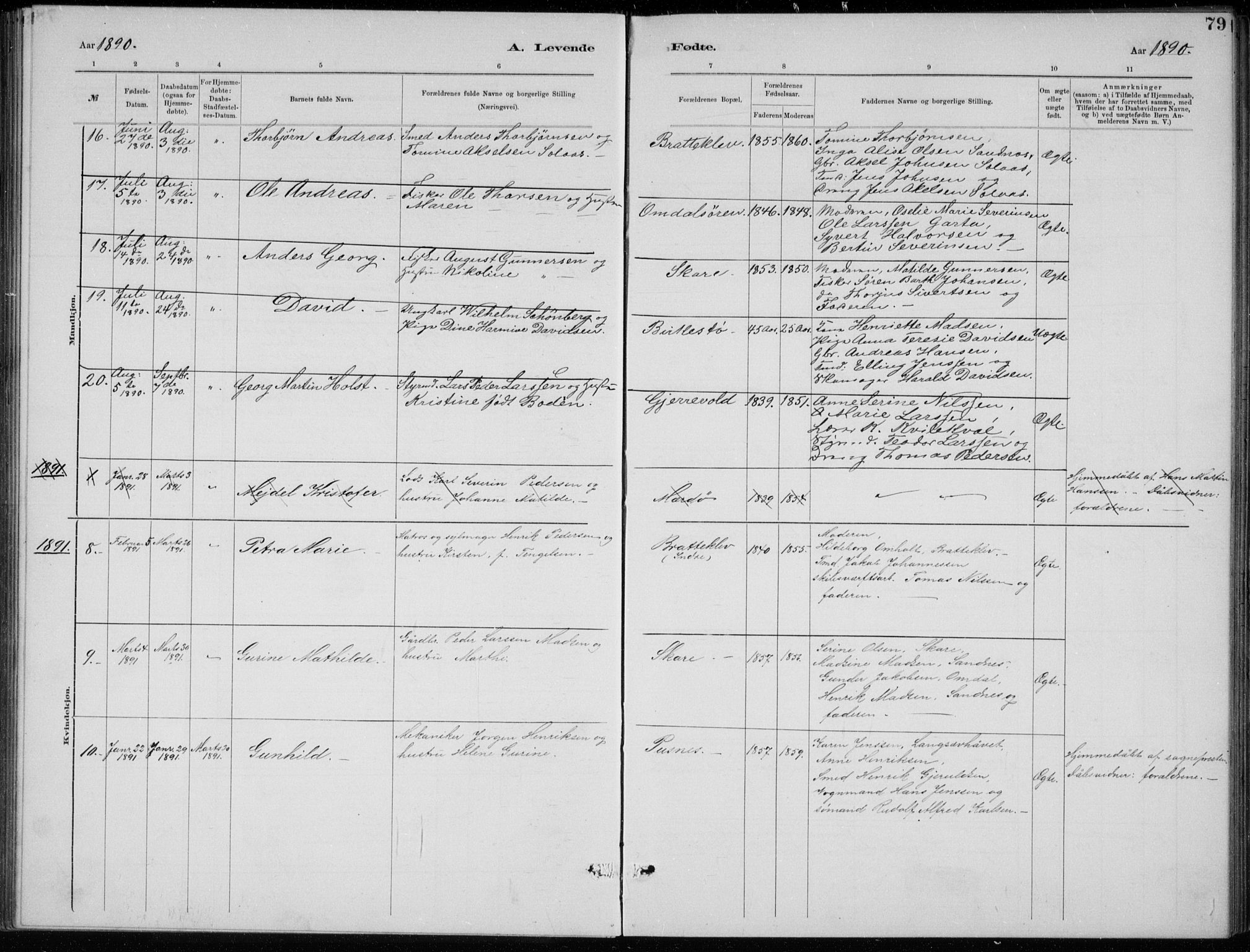 Tromøy sokneprestkontor, AV/SAK-1111-0041/F/Fb/L0005: Parish register (copy) no. B 5, 1877-1891, p. 79