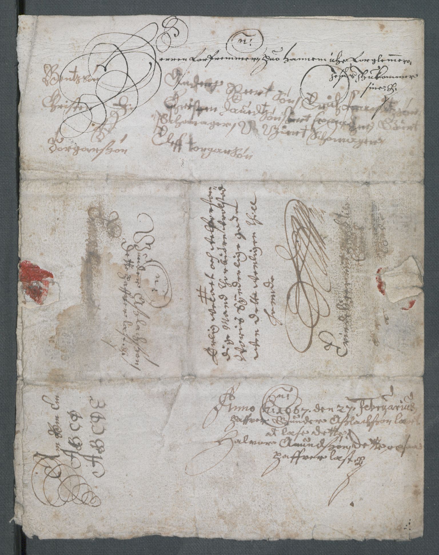 Riksarkivets diplomsamling, AV/RA-EA-5965/F02/L0169: Dokumenter, 1661-1663, p. 105