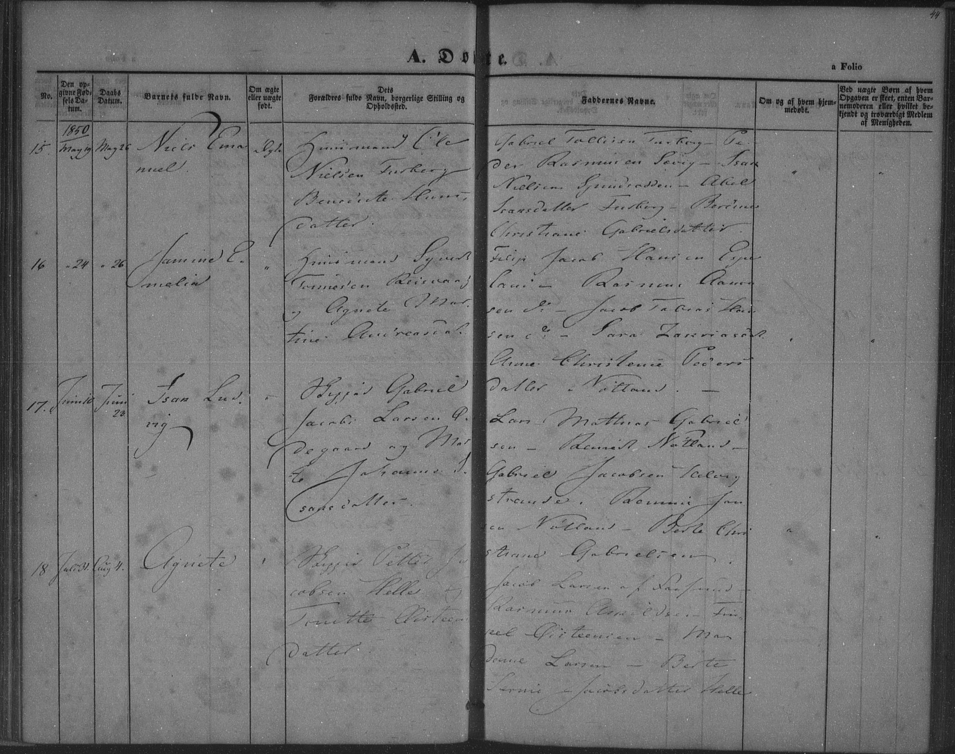 Herad sokneprestkontor, AV/SAK-1111-0018/F/Fa/Fab/L0003: Parish register (official) no. A 3, 1844-1853, p. 45