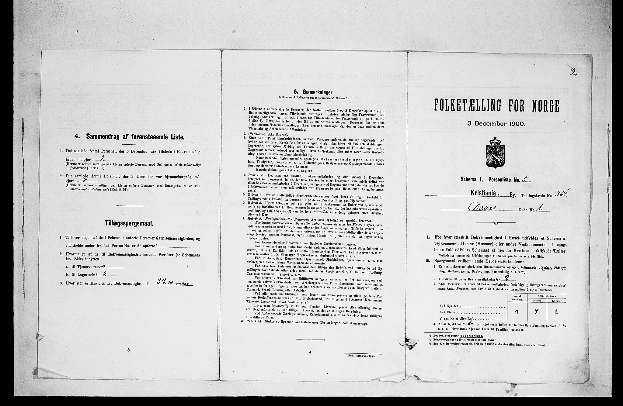 SAO, 1900 census for Kristiania, 1900, p. 14226