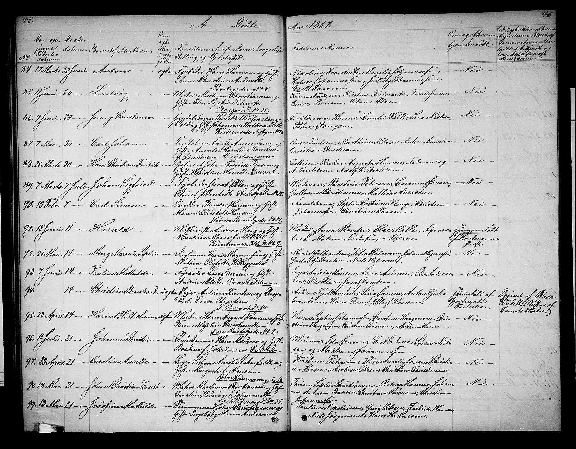 Horten kirkebøker, AV/SAKO-A-348/G/Ga/L0002: Parish register (copy) no. 2, 1864-1871, p. 45-46