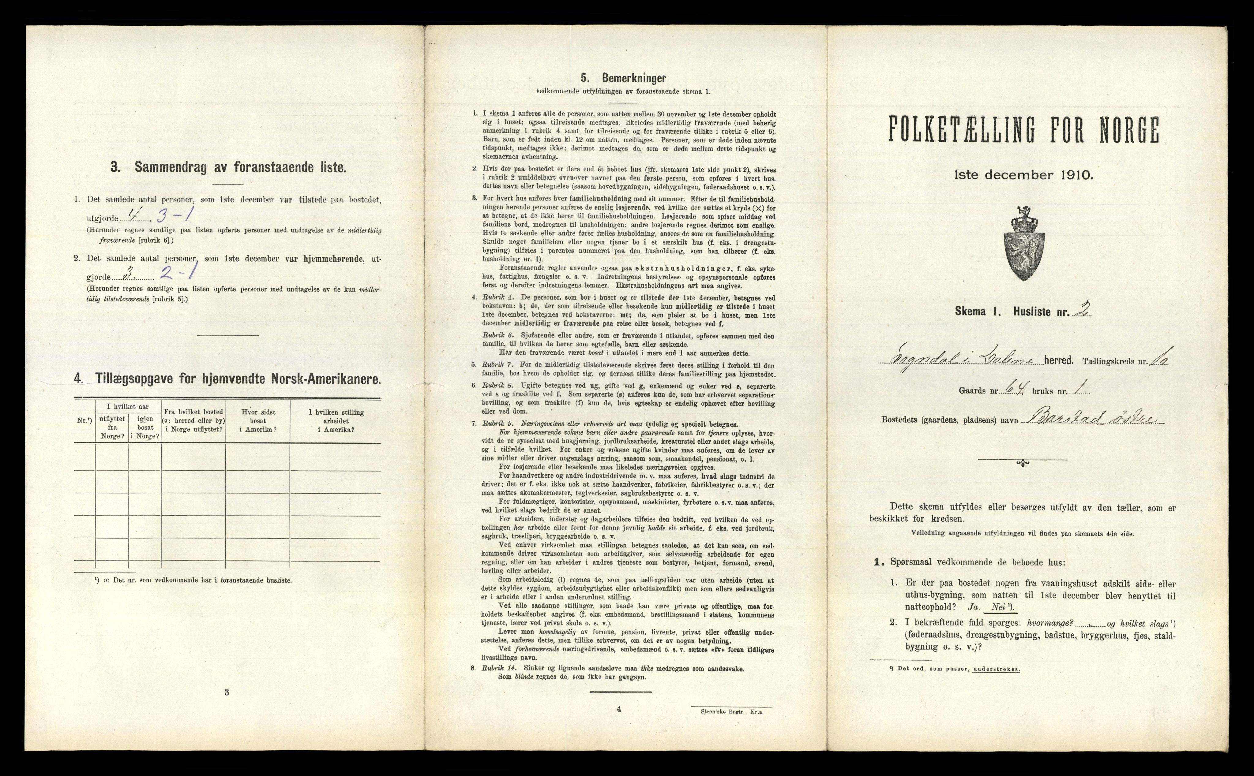 RA, 1910 census for Sokndal, 1910, p. 868