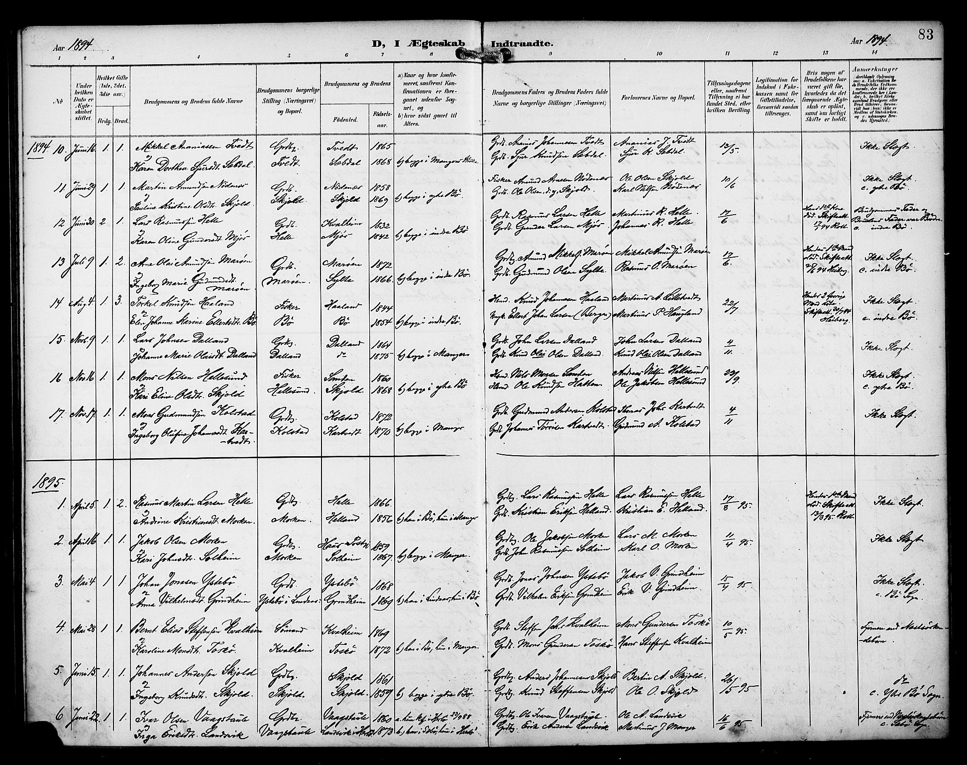 Manger sokneprestembete, SAB/A-76801/H/Haa: Parish register (official) no. B 2, 1893-1906, p. 83
