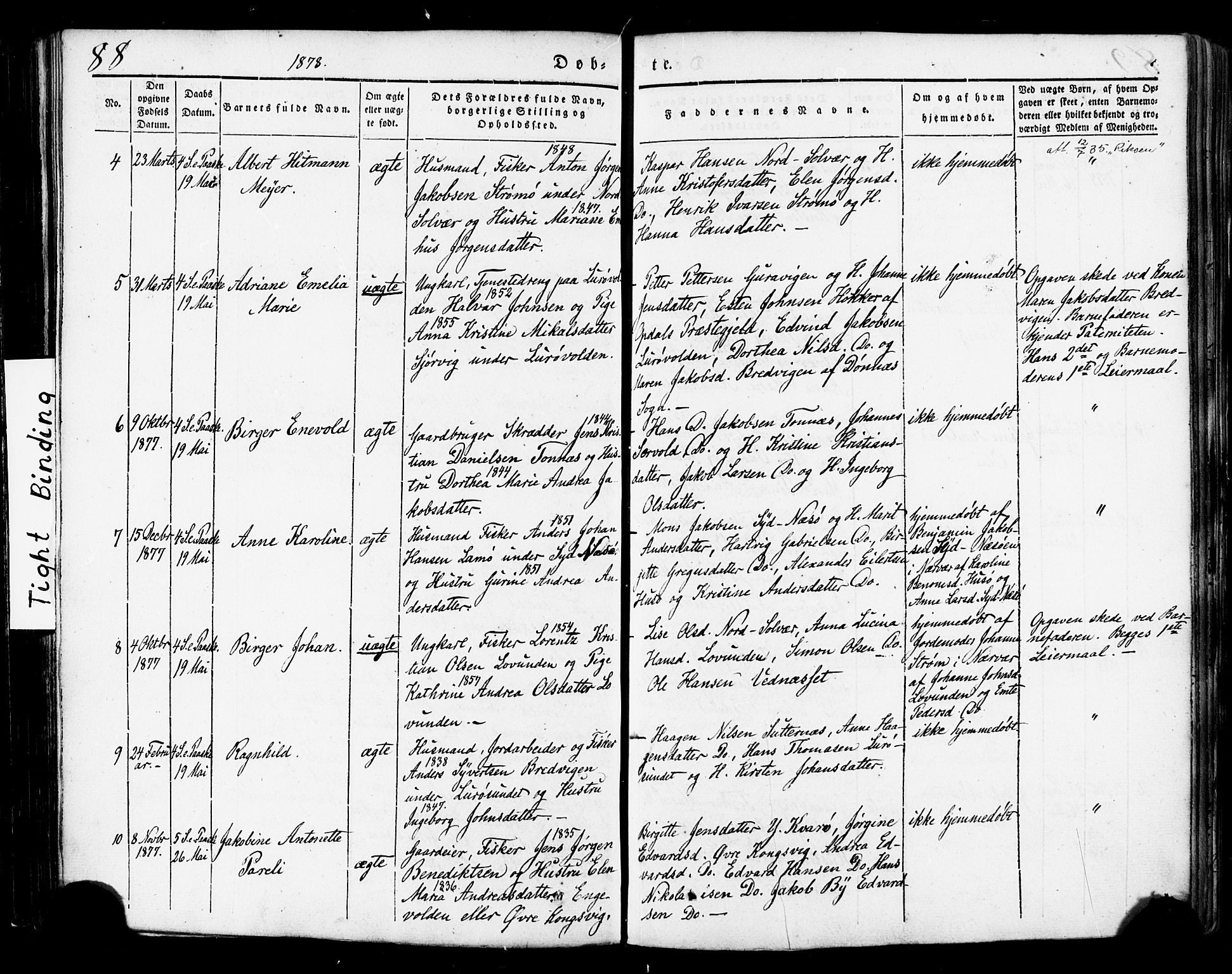 Ministerialprotokoller, klokkerbøker og fødselsregistre - Nordland, AV/SAT-A-1459/839/L0567: Parish register (official) no. 839A04, 1863-1879, p. 88