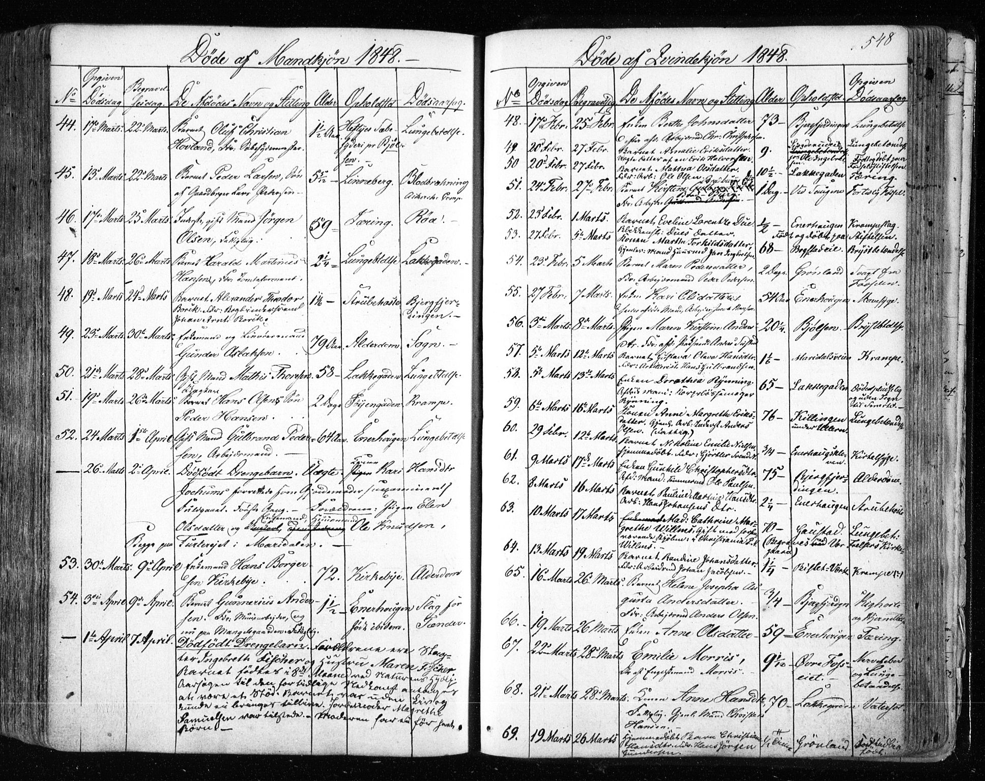Aker prestekontor kirkebøker, SAO/A-10861/F/L0019: Parish register (official) no. 19, 1842-1852, p. 548
