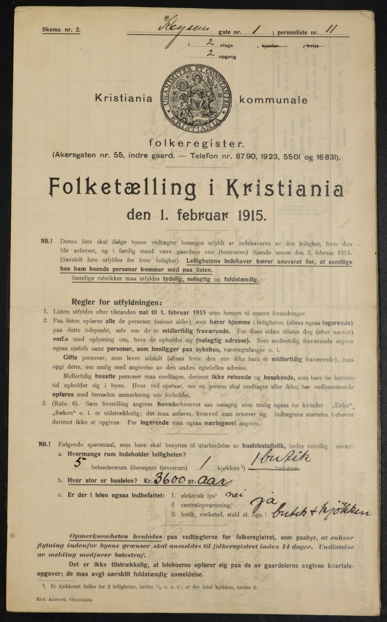 OBA, Municipal Census 1915 for Kristiania, 1915, p. 48715