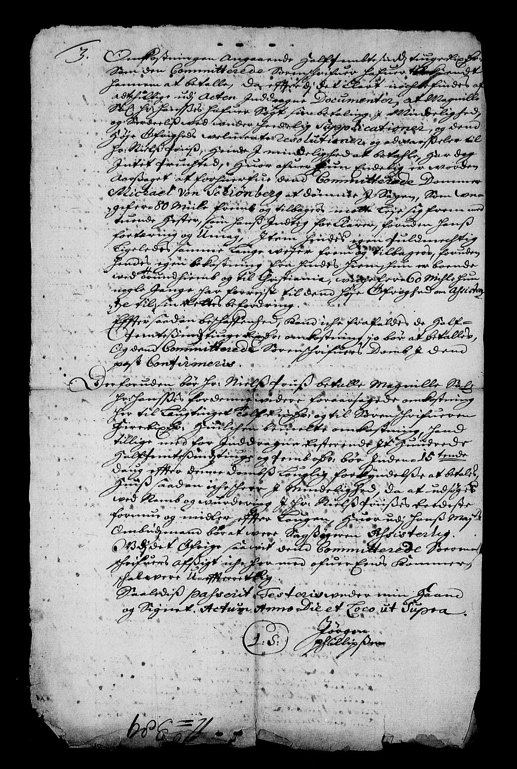 Stattholderembetet 1572-1771, RA/EA-2870/Af/L0004: Avskrifter av vedlegg til originale supplikker, nummerert i samsvar med supplikkbøkene, 1691-1694, p. 97
