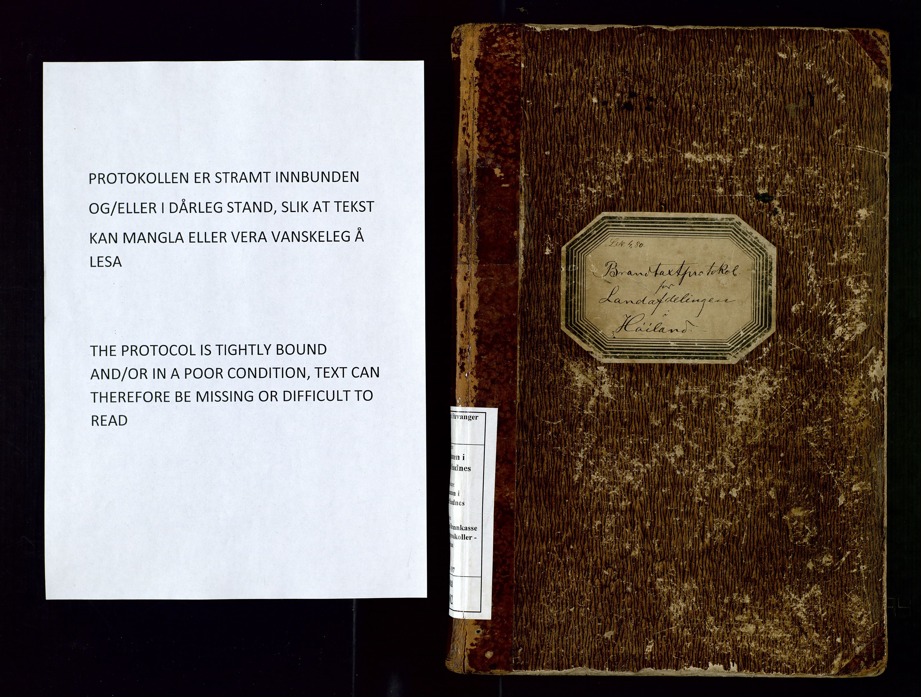 Høyland/Sandnes lensmannskontor, AV/SAST-A-100166/Goa/L0002: "Brandtaxtprotokol for Landafdelingen i Høiland", 1880-1917