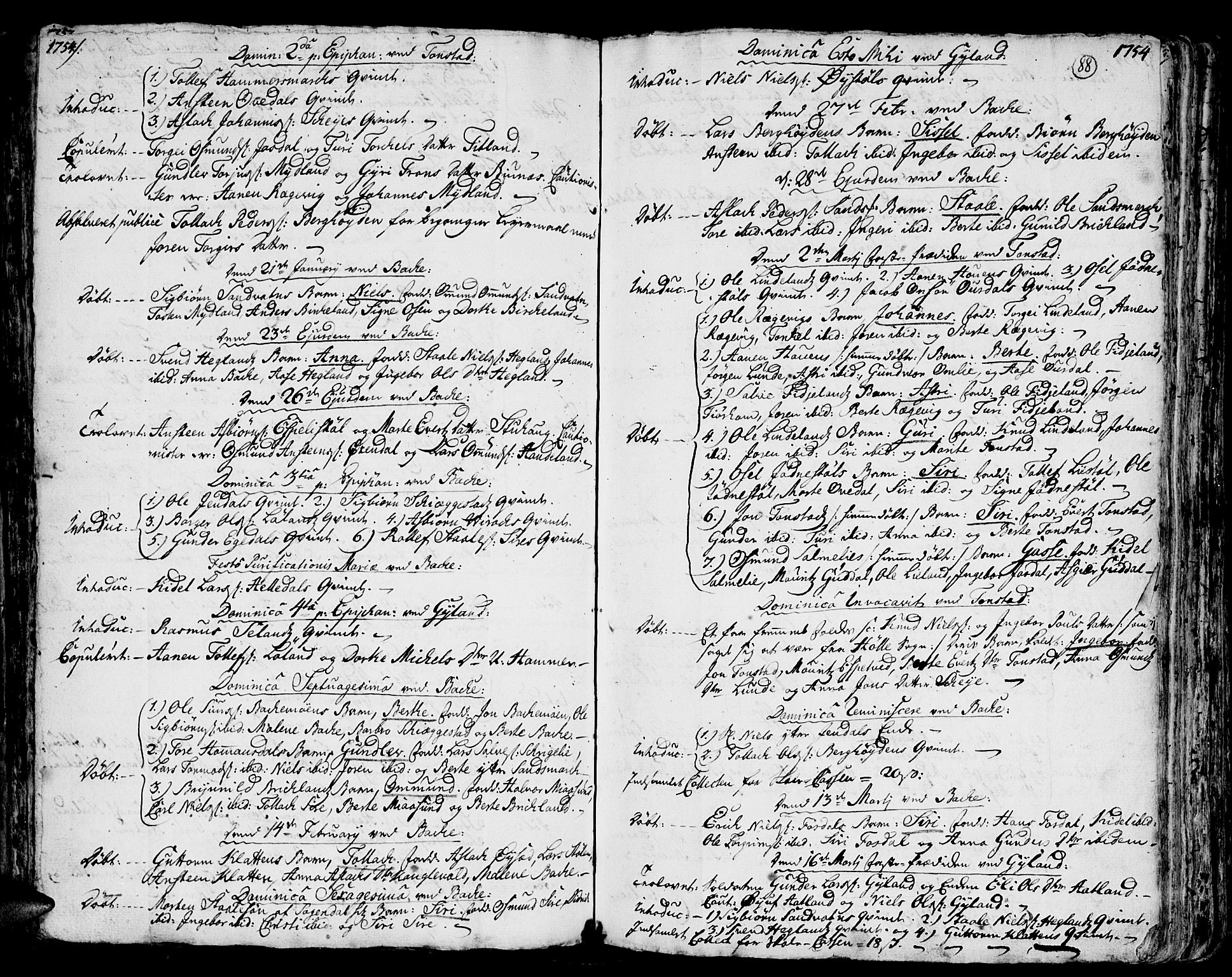 Bakke sokneprestkontor, SAK/1111-0002/F/Fa/Faa/L0001: Parish register (official) no. A 1, 1741-1780, p. 88