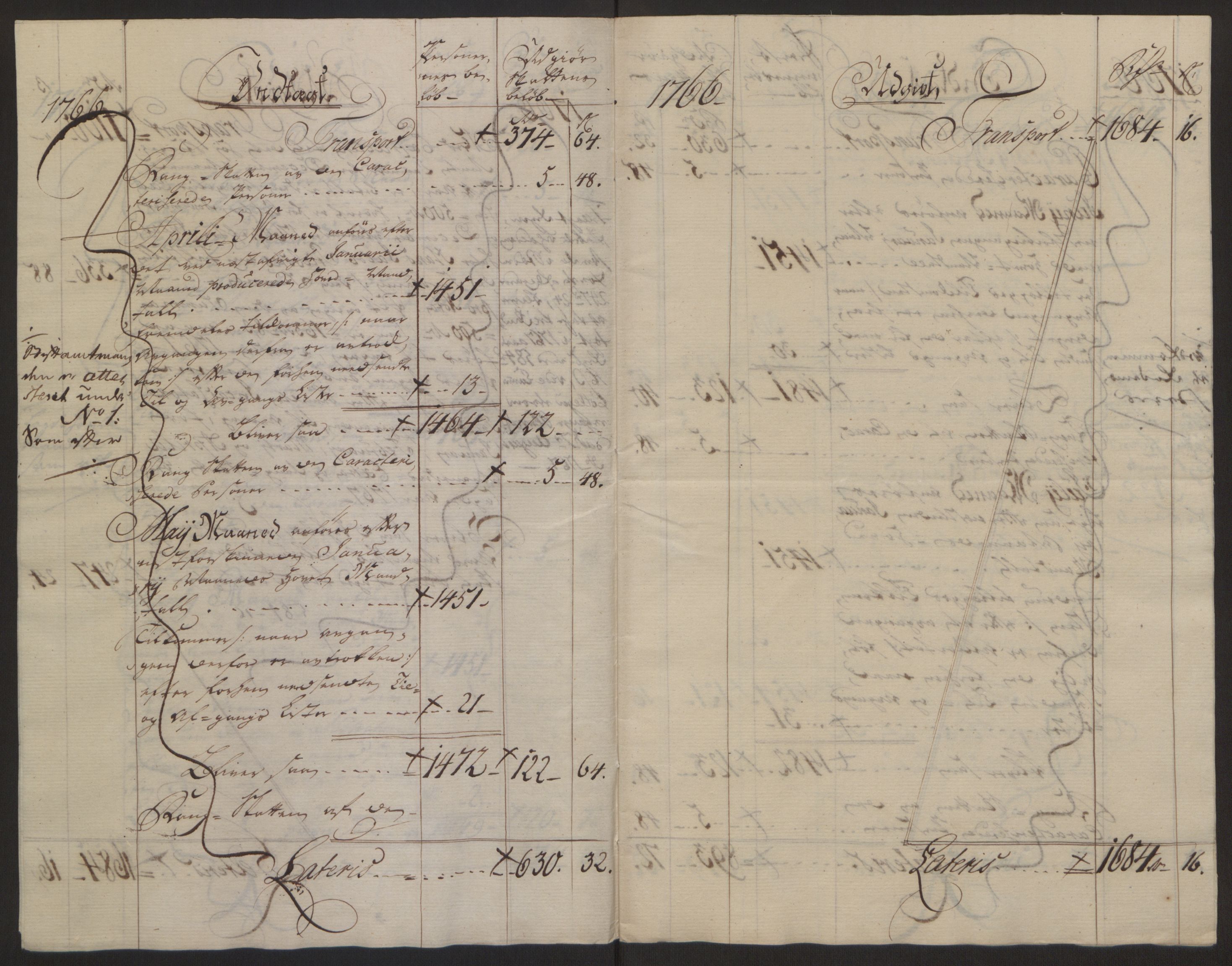 Rentekammeret inntil 1814, Reviderte regnskaper, Byregnskaper, AV/RA-EA-4066/R/Rg/L0144/0001: [G4] Kontribusjonsregnskap / Ekstraskatt, 1762-1767, p. 415