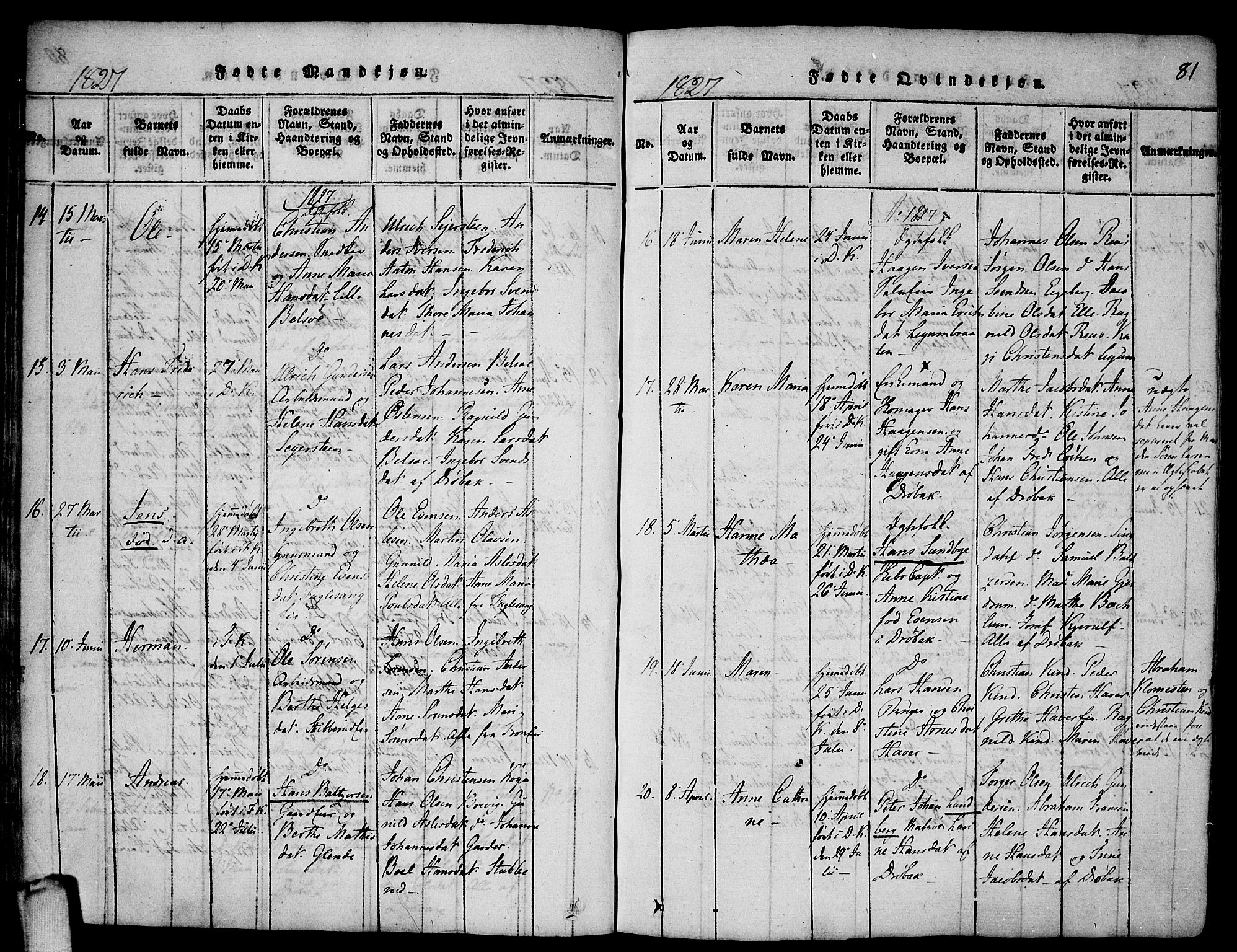 Drøbak prestekontor Kirkebøker, SAO/A-10142a/F/Fa/L0001: Parish register (official) no. I 1, 1816-1842, p. 81
