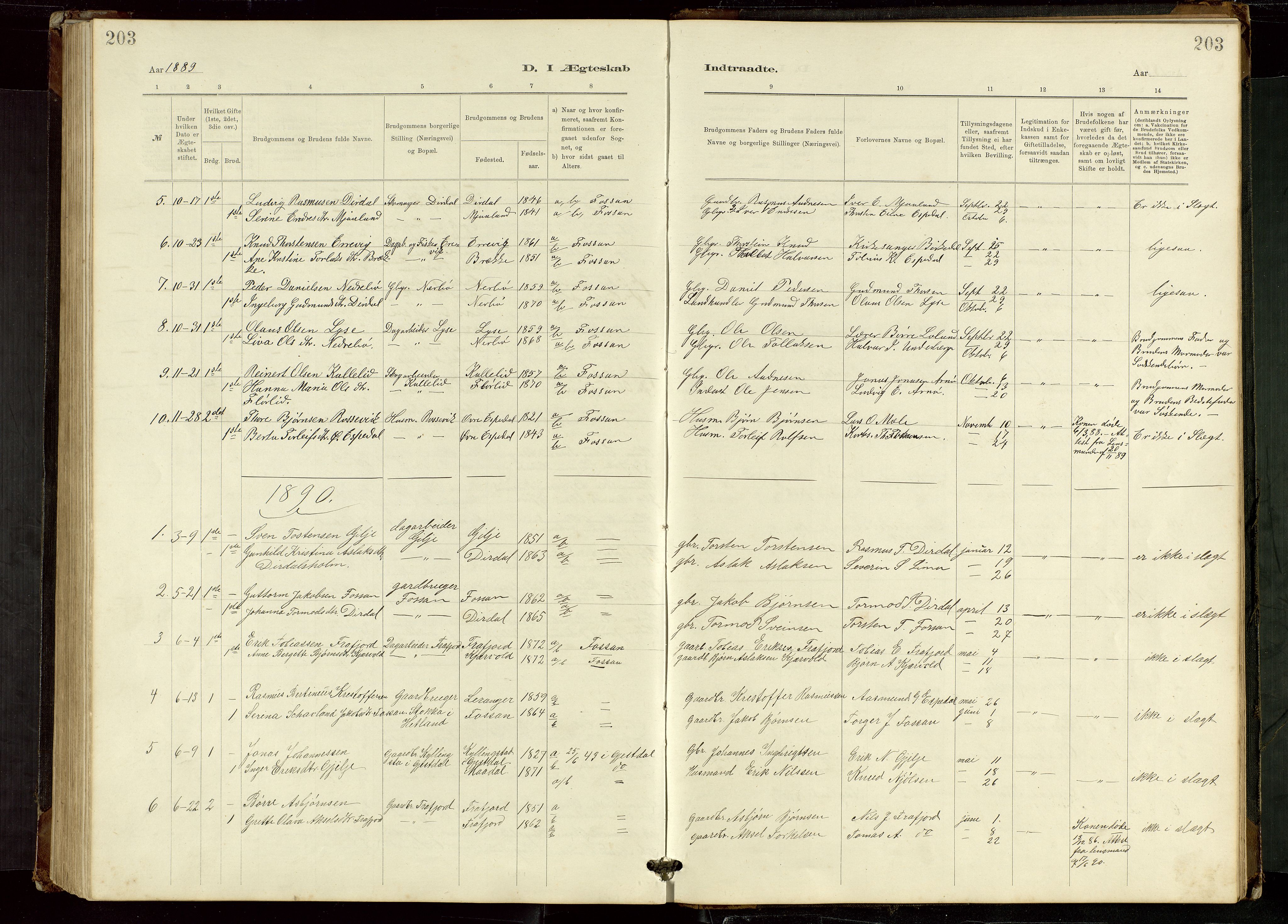 Høgsfjord sokneprestkontor, SAST/A-101624/H/Ha/Hab/L0009: Parish register (copy) no. B 9, 1883-1920, p. 203
