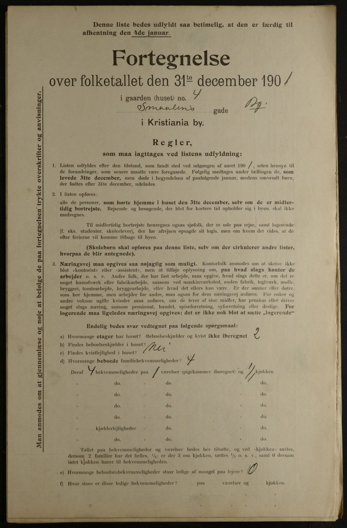 OBA, Municipal Census 1901 for Kristiania, 1901, p. 15064