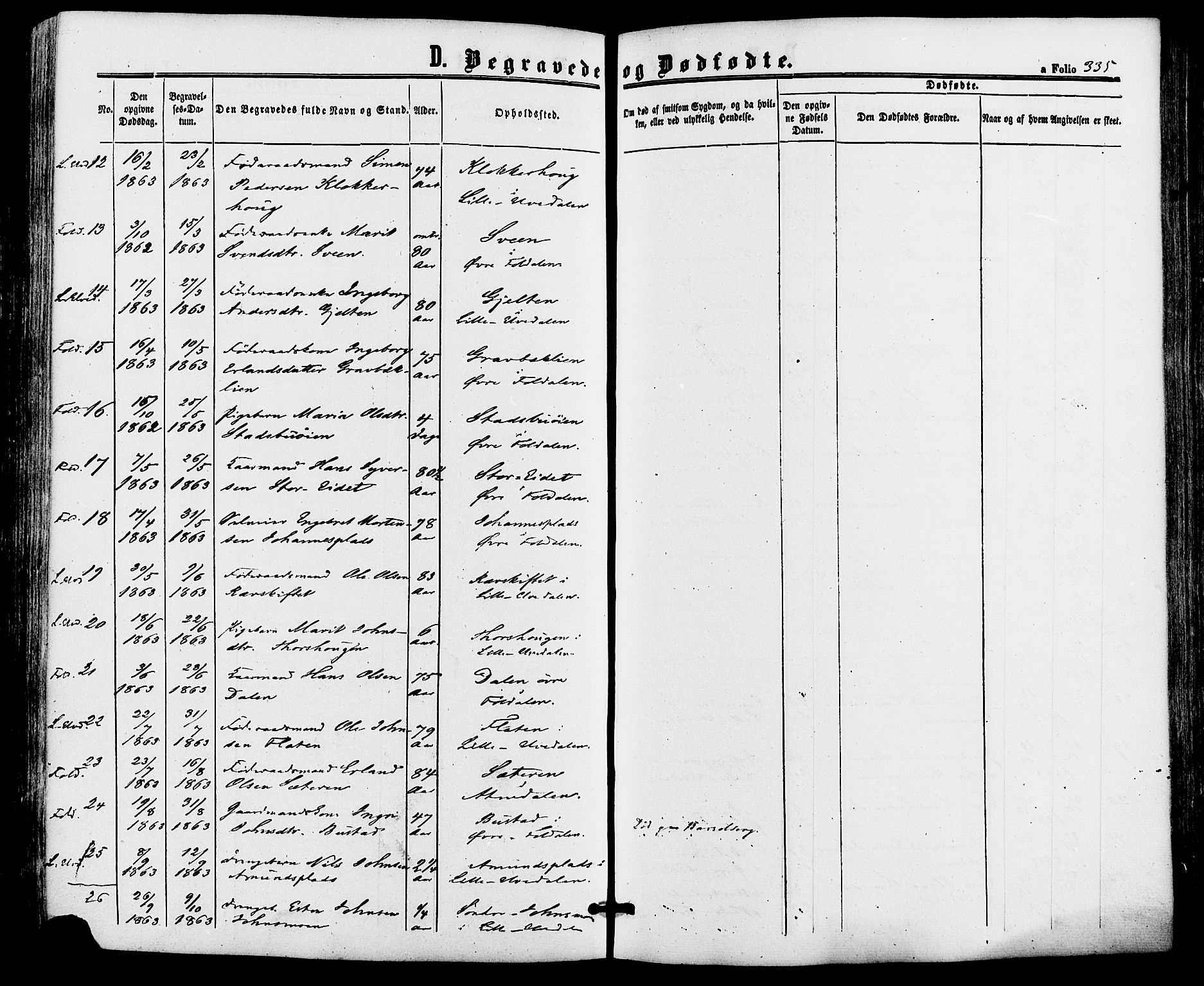 Alvdal prestekontor, AV/SAH-PREST-060/H/Ha/Haa/L0001: Parish register (official) no. 1, 1863-1882, p. 335