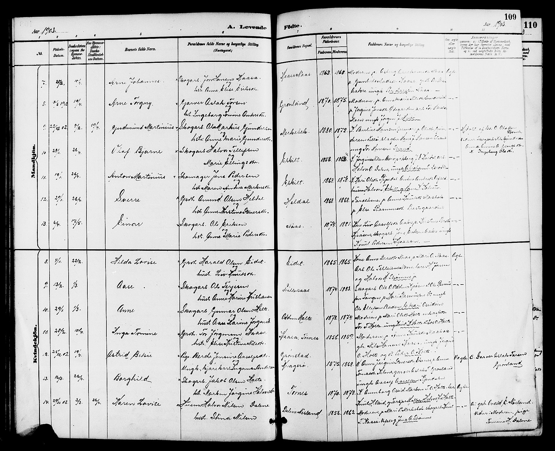 Drangedal kirkebøker, SAKO/A-258/G/Ga/L0003: Parish register (copy) no. I 3, 1887-1906, p. 109