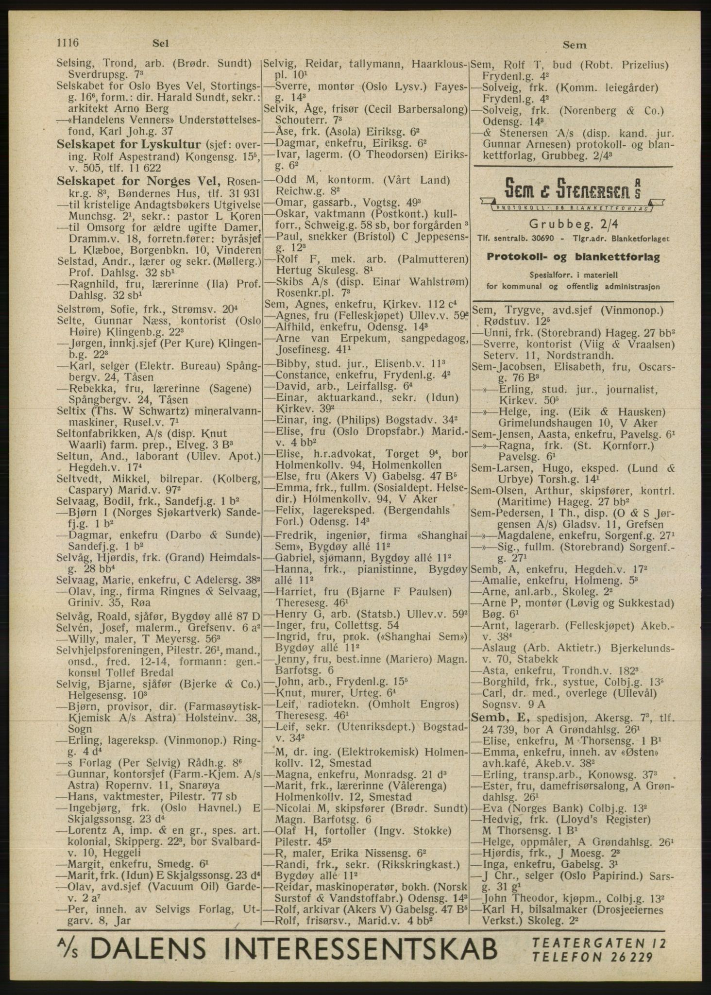 Kristiania/Oslo adressebok, PUBL/-, 1946, p. 1116
