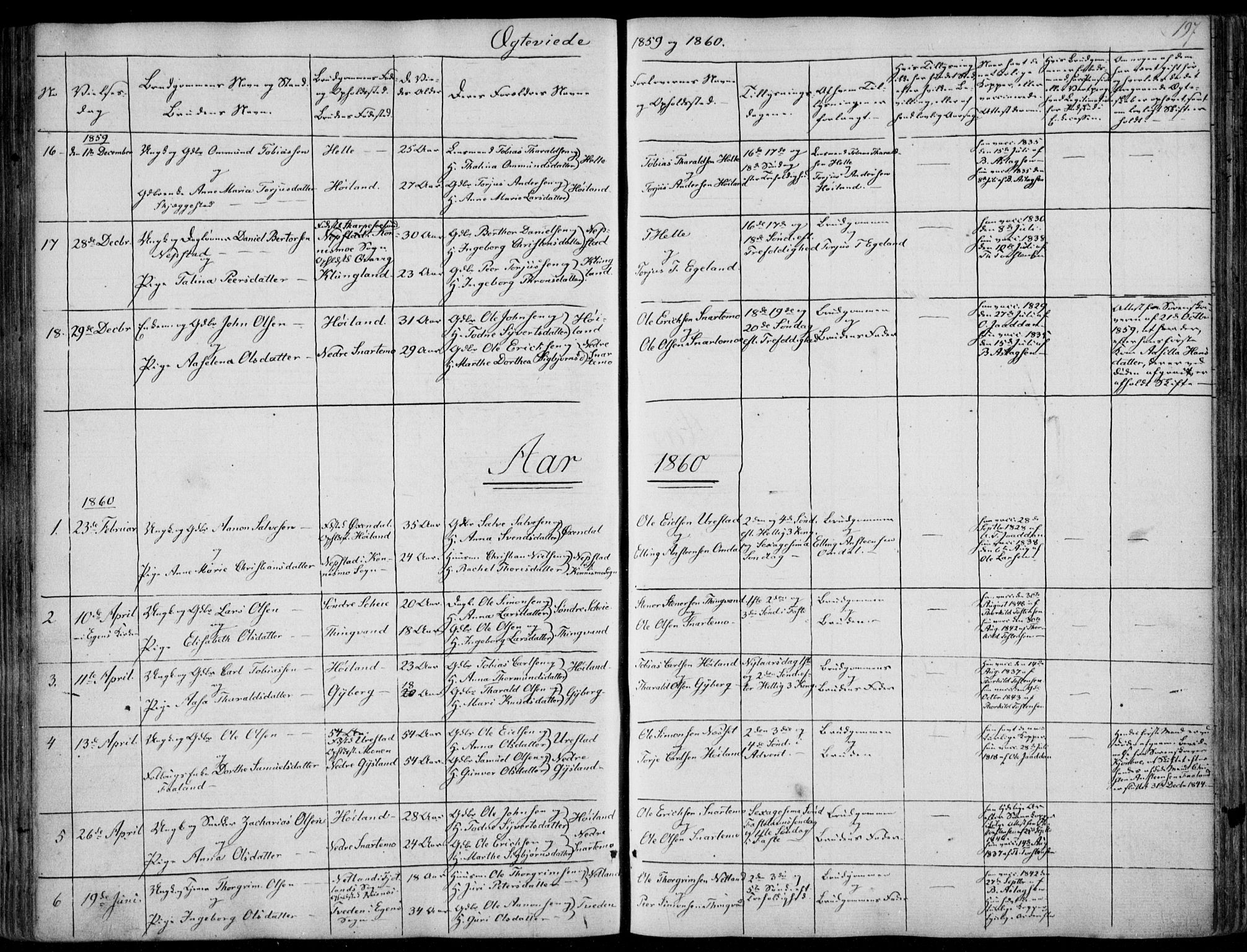 Hægebostad sokneprestkontor, SAK/1111-0024/F/Fa/Faa/L0004: Parish register (official) no. A 4, 1834-1864, p. 197