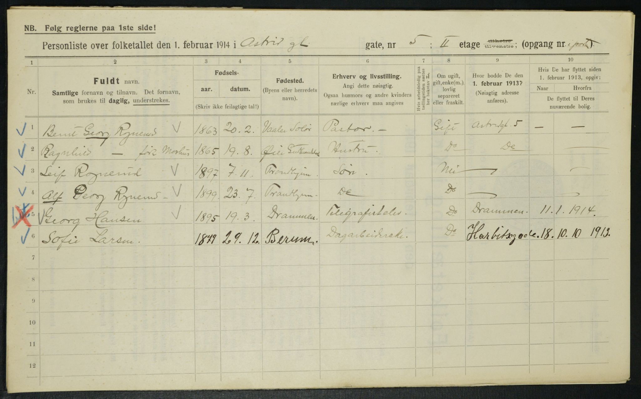 OBA, Municipal Census 1914 for Kristiania, 1914, p. 17336