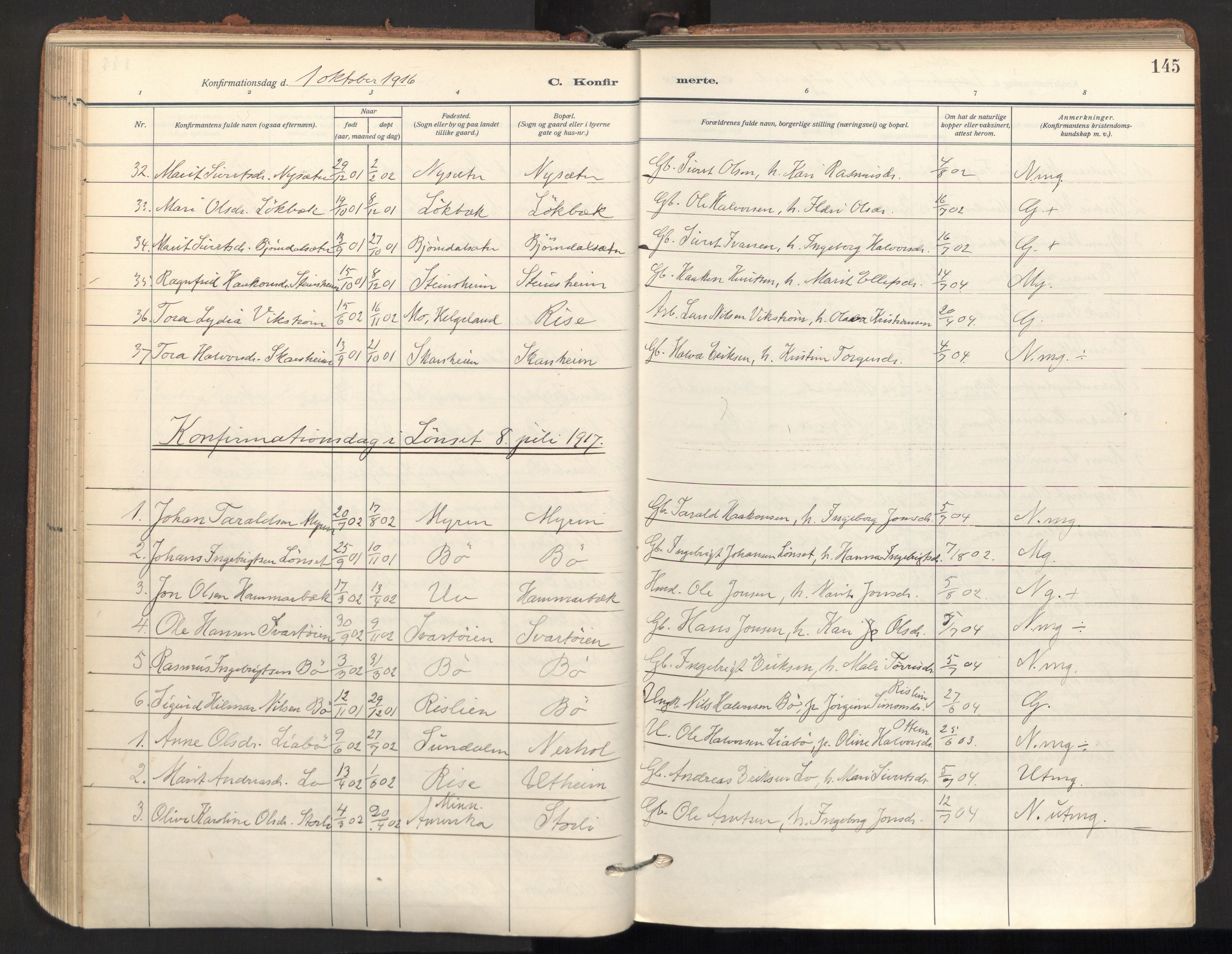 Ministerialprotokoller, klokkerbøker og fødselsregistre - Sør-Trøndelag, SAT/A-1456/678/L0909: Parish register (official) no. 678A17, 1912-1930, p. 145