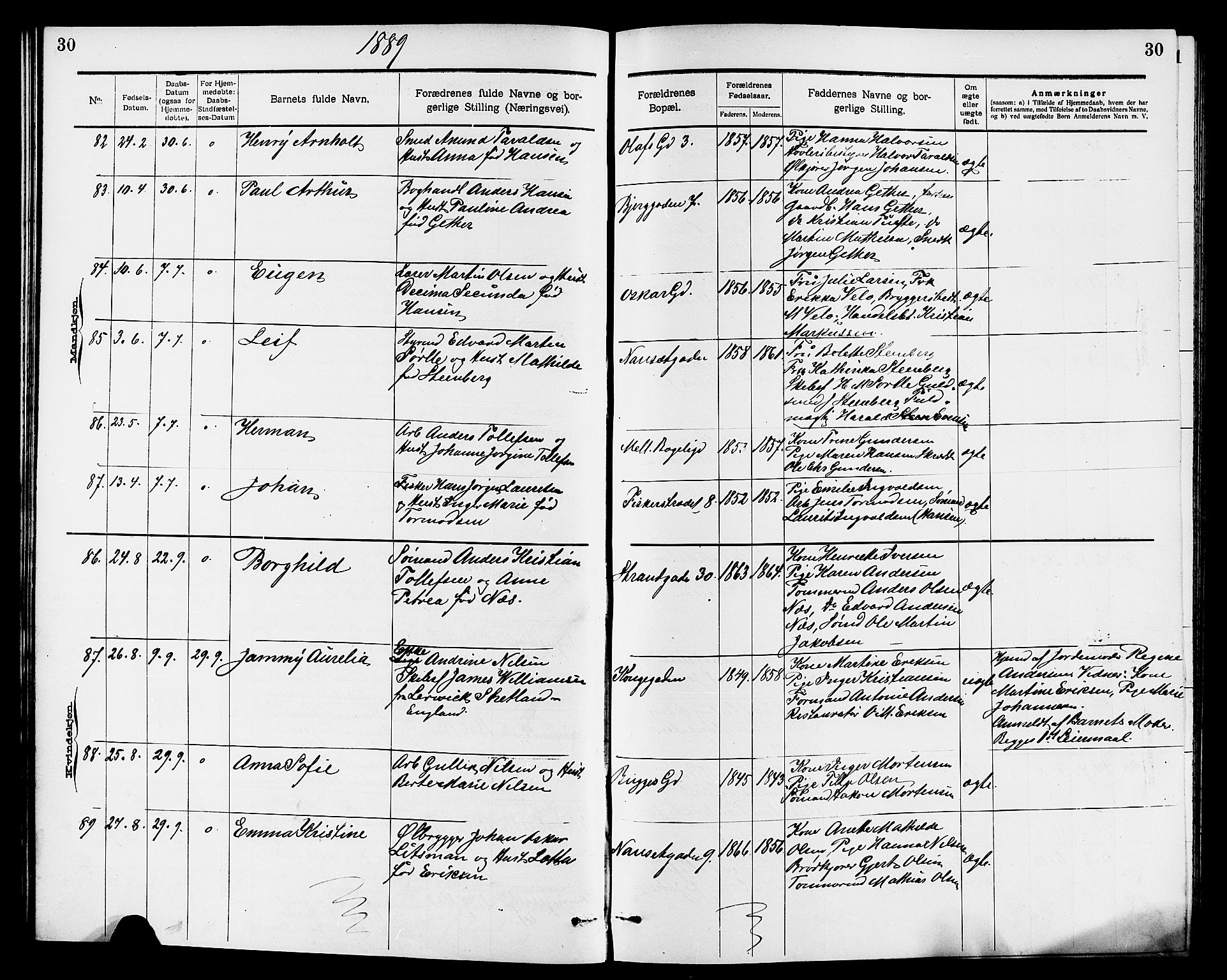 Larvik kirkebøker, SAKO/A-352/G/Ga/L0005: Parish register (copy) no. I 5, 1888-1909, p. 30