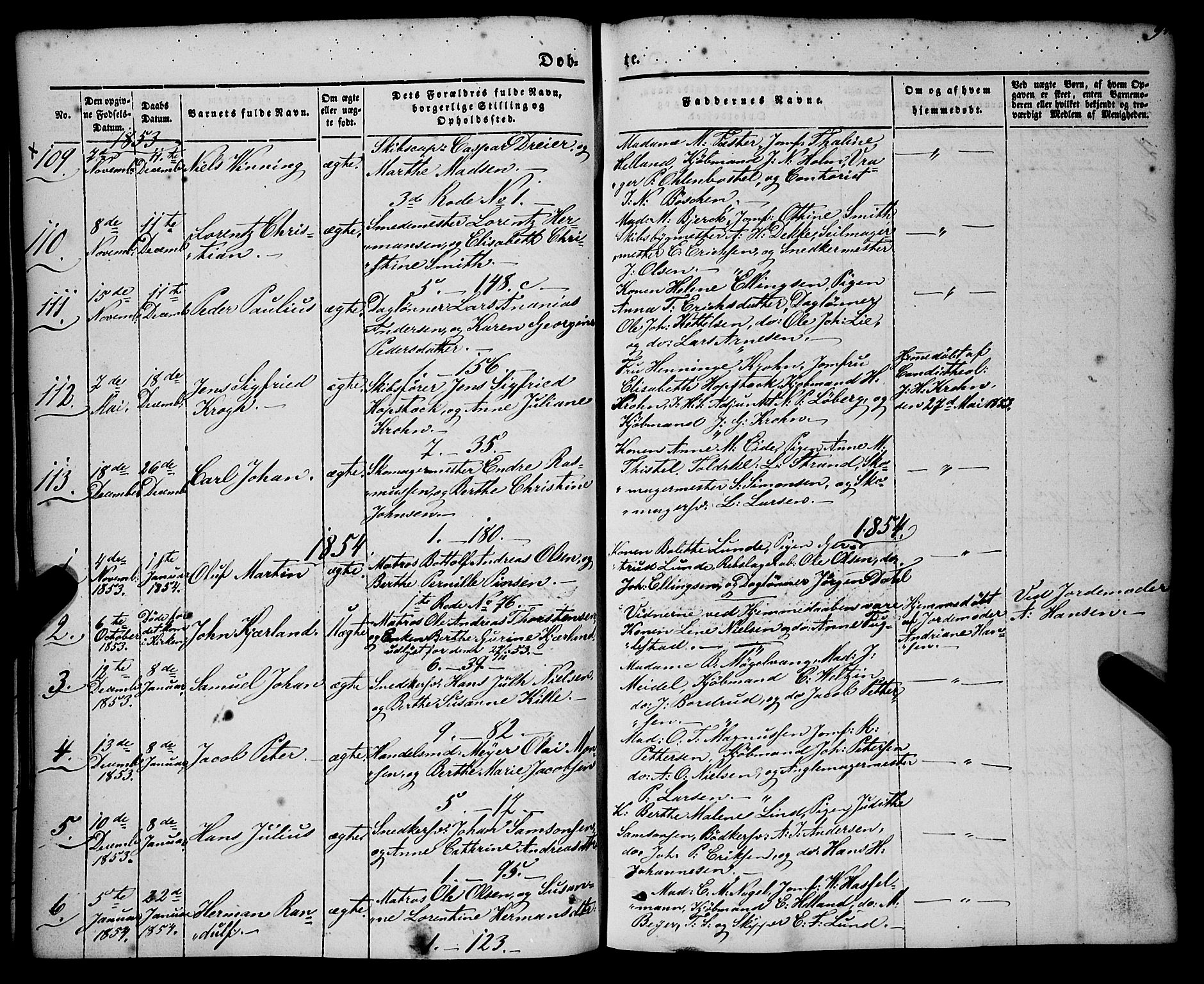 Nykirken Sokneprestembete, SAB/A-77101/H/Haa/L0014: Parish register (official) no. B 1, 1844-1858, p. 91