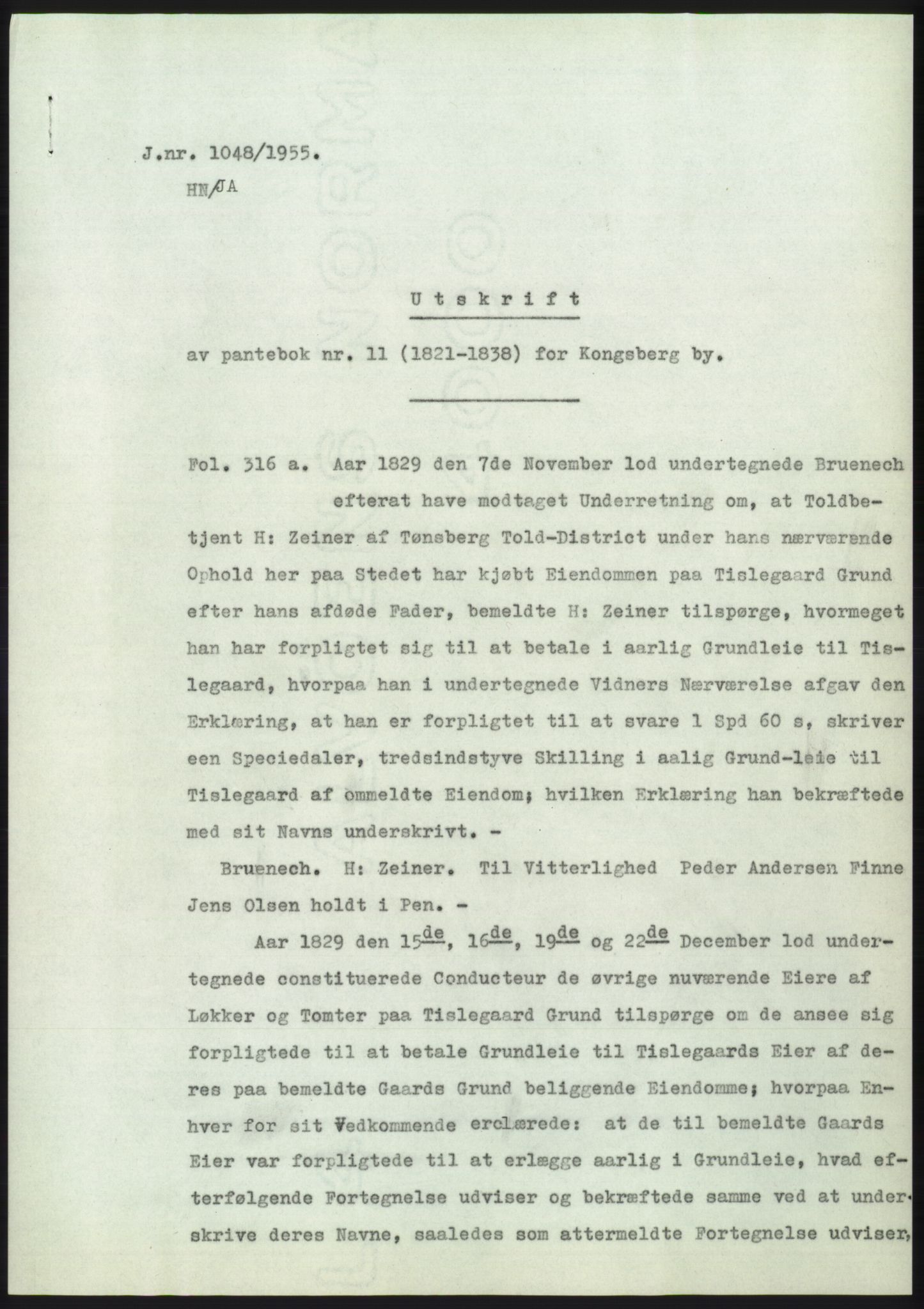 Statsarkivet i Kongsberg, SAKO/A-0001, 1955, p. 290