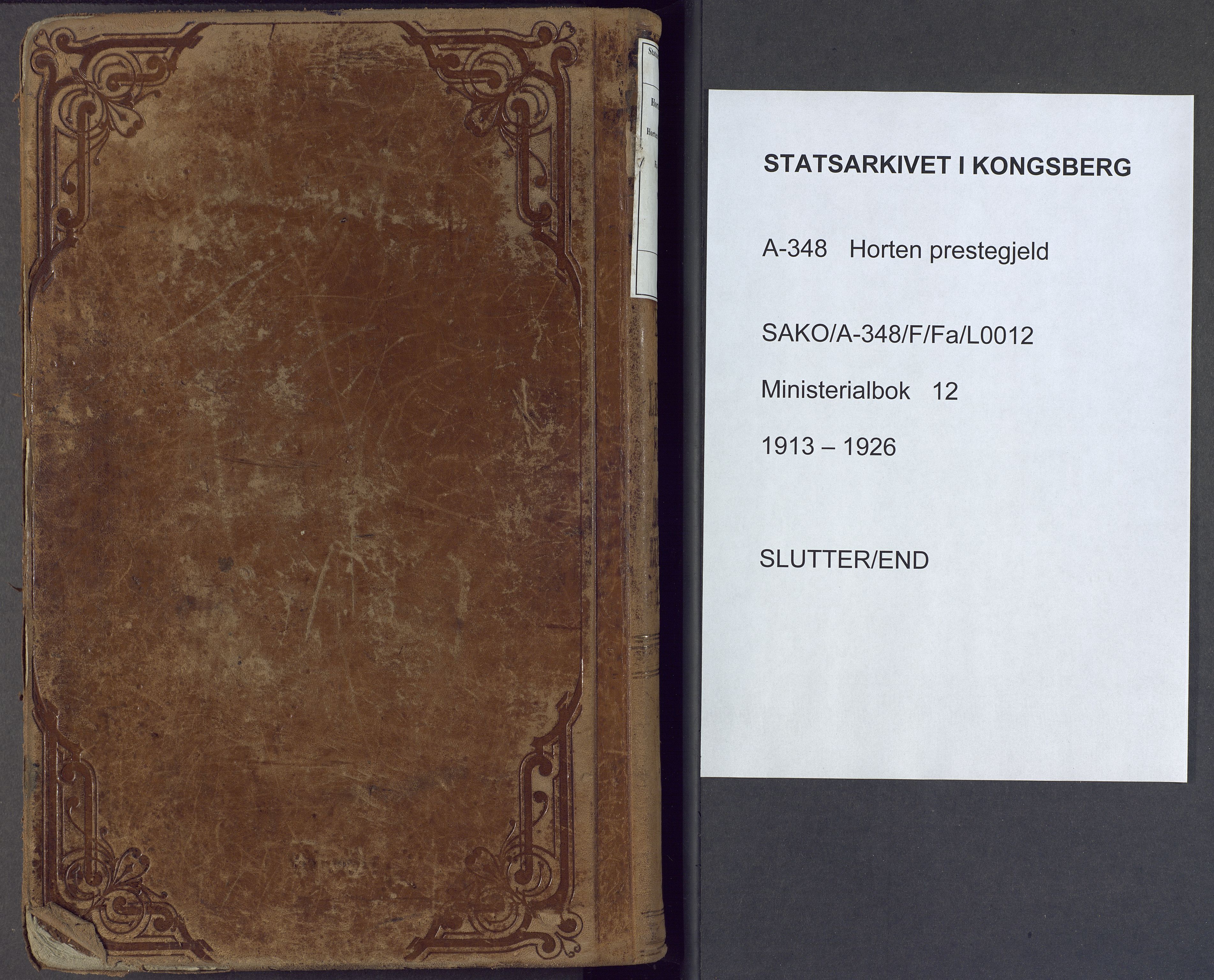 Horten kirkebøker, AV/SAKO-A-348/F/Fa/L0012: Parish register (official) no. 12, 1913-1926