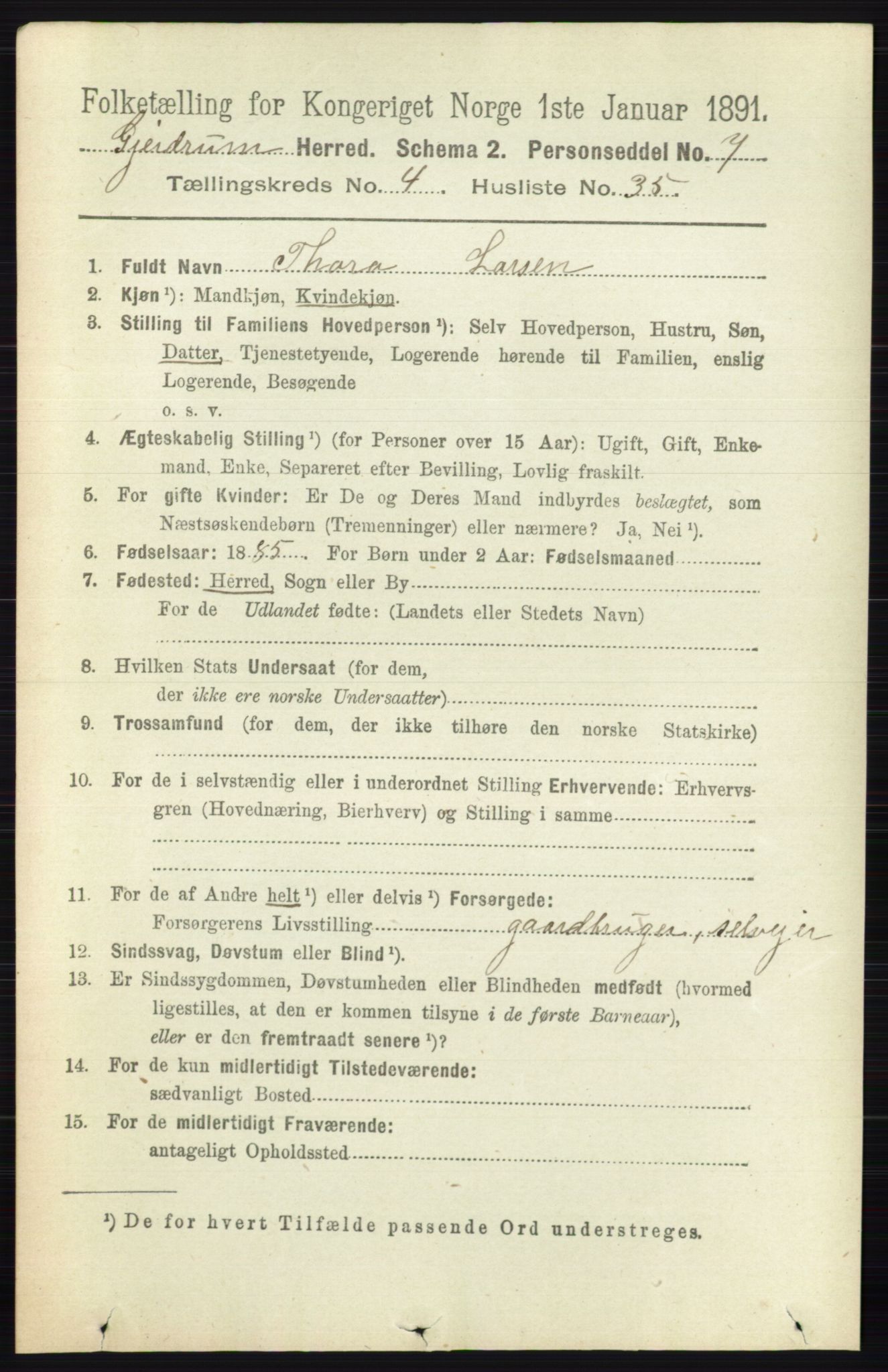 RA, 1891 census for 0234 Gjerdrum, 1891, p. 2004
