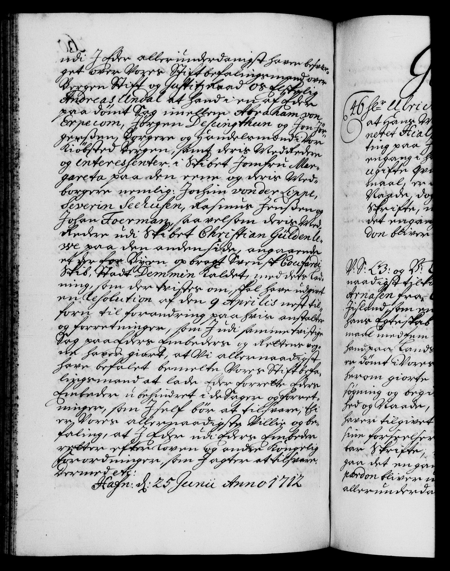 Danske Kanselli 1572-1799, AV/RA-EA-3023/F/Fc/Fca/Fcab/L0019: Norske tegnelser, 1710-1714, p. 260b