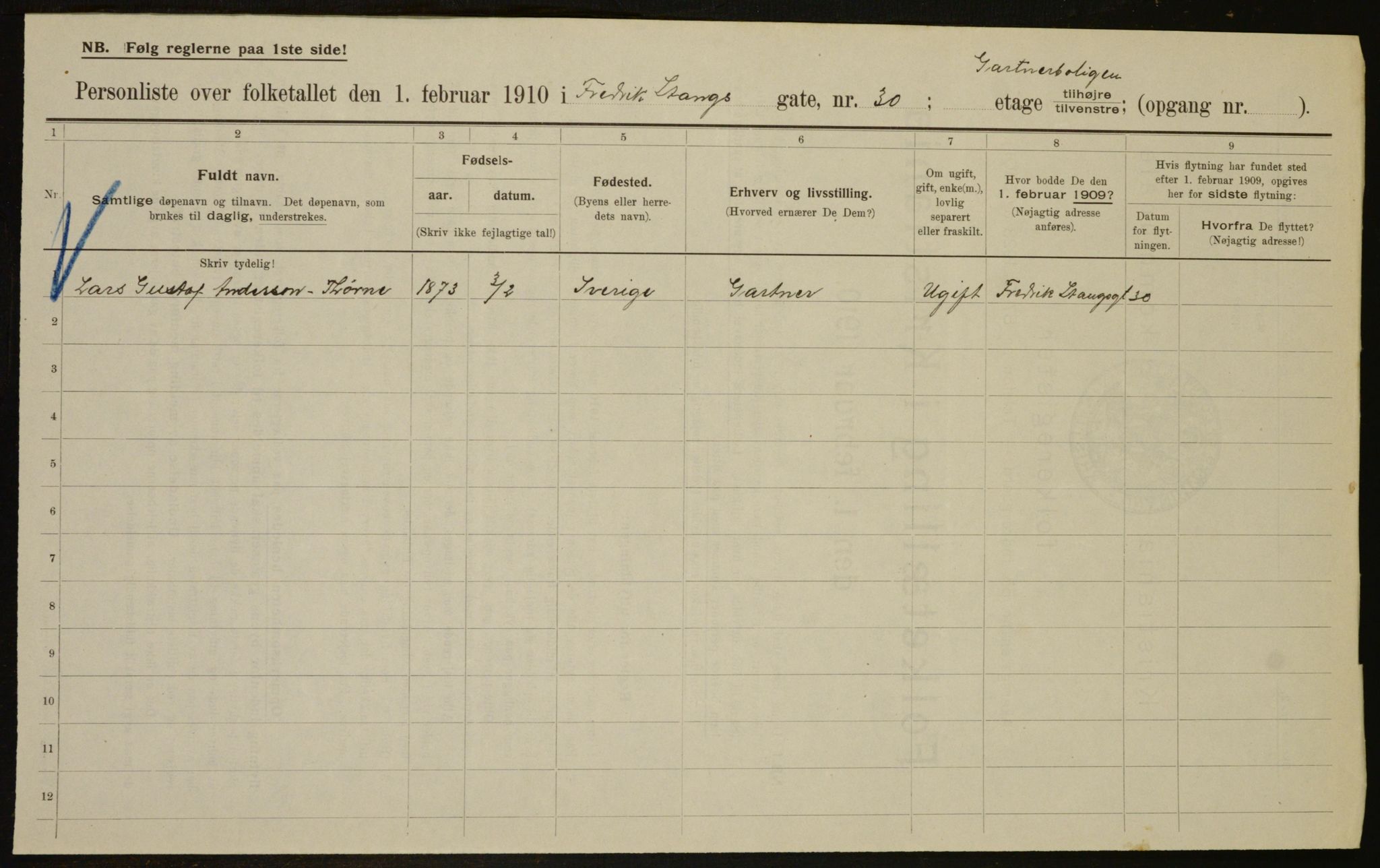 OBA, Municipal Census 1910 for Kristiania, 1910, p. 25092