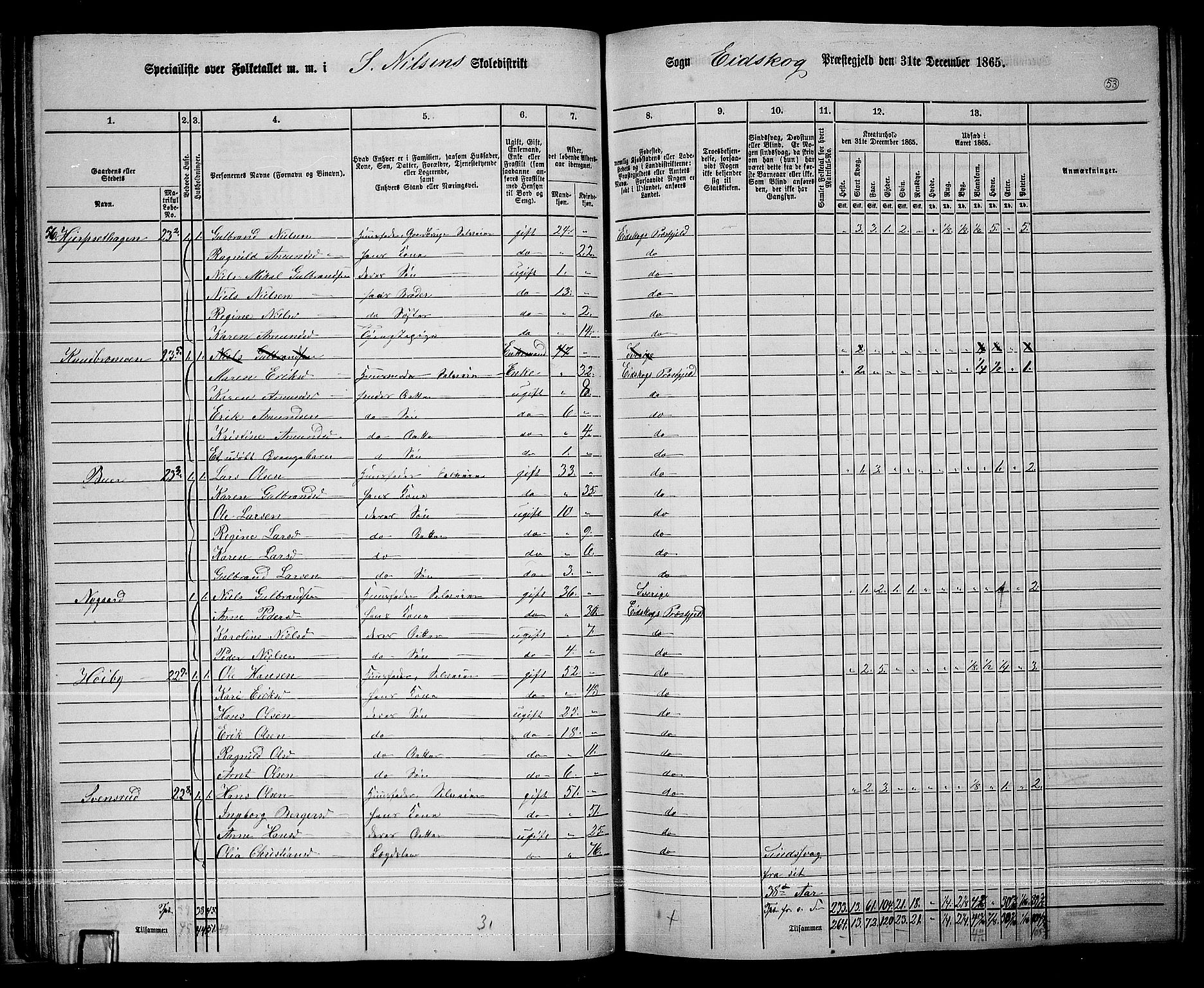 RA, 1865 census for Eidskog, 1865, p. 51