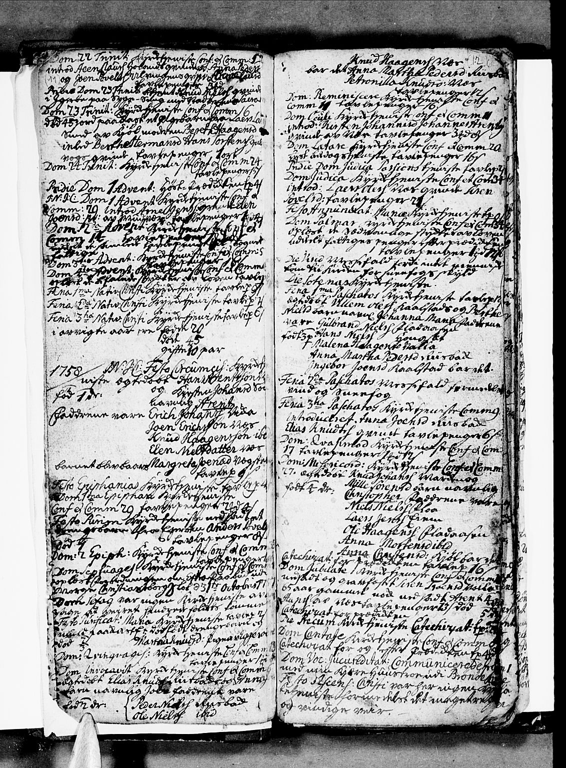 Ministerialprotokoller, klokkerbøker og fødselsregistre - Nordland, SAT/A-1459/816/L0237: Parish register (official) no. 816A03, 1757-1776, p. 11-12