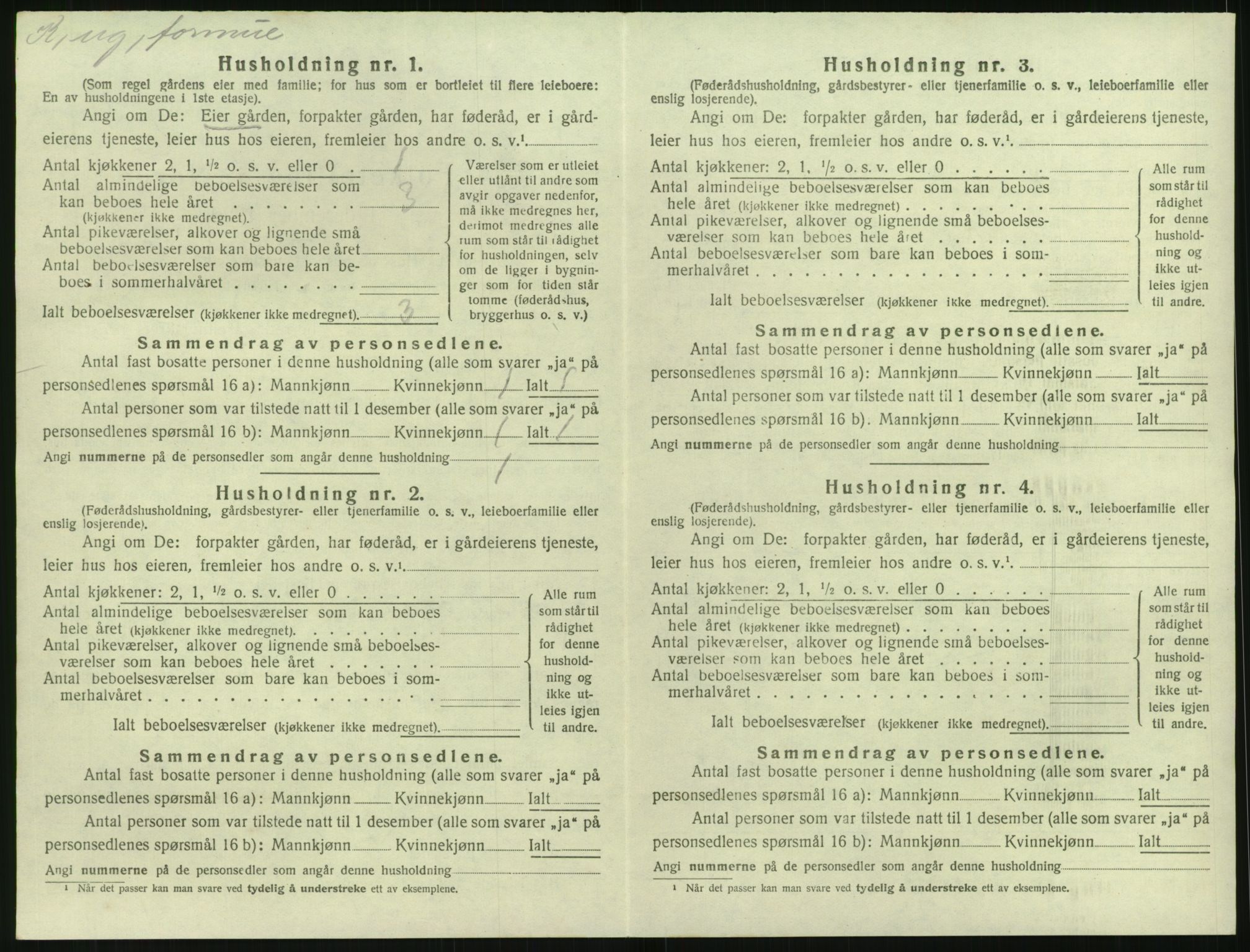 SAK, 1920 census for Øyestad, 1920, p. 1553