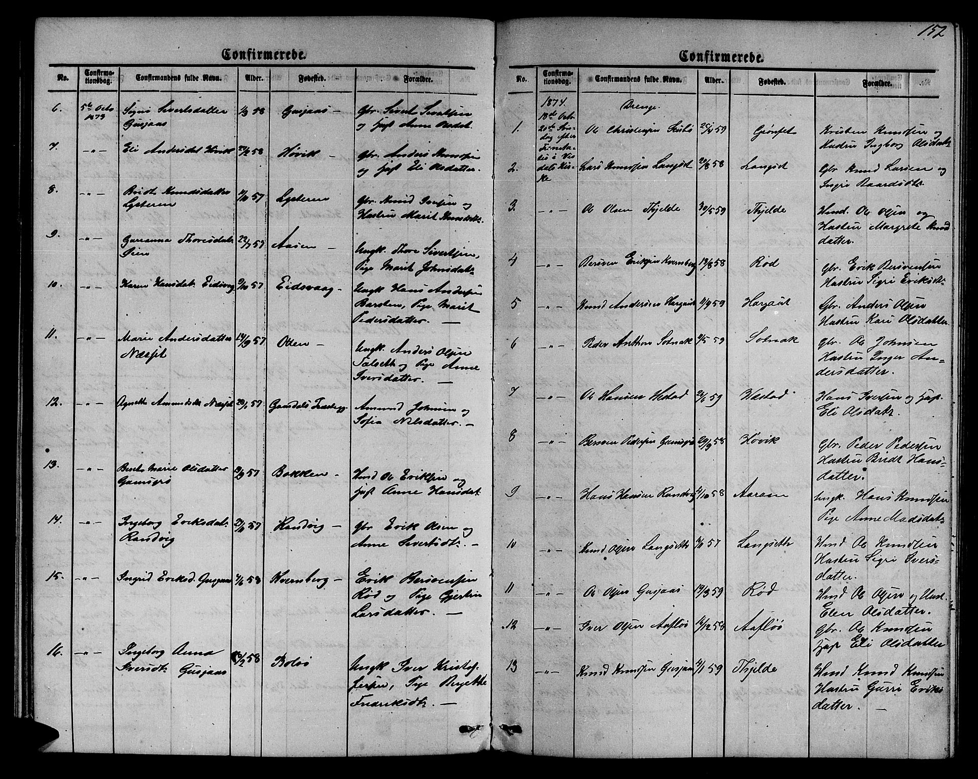 Ministerialprotokoller, klokkerbøker og fødselsregistre - Møre og Romsdal, AV/SAT-A-1454/551/L0630: Parish register (copy) no. 551C02, 1867-1885, p. 152