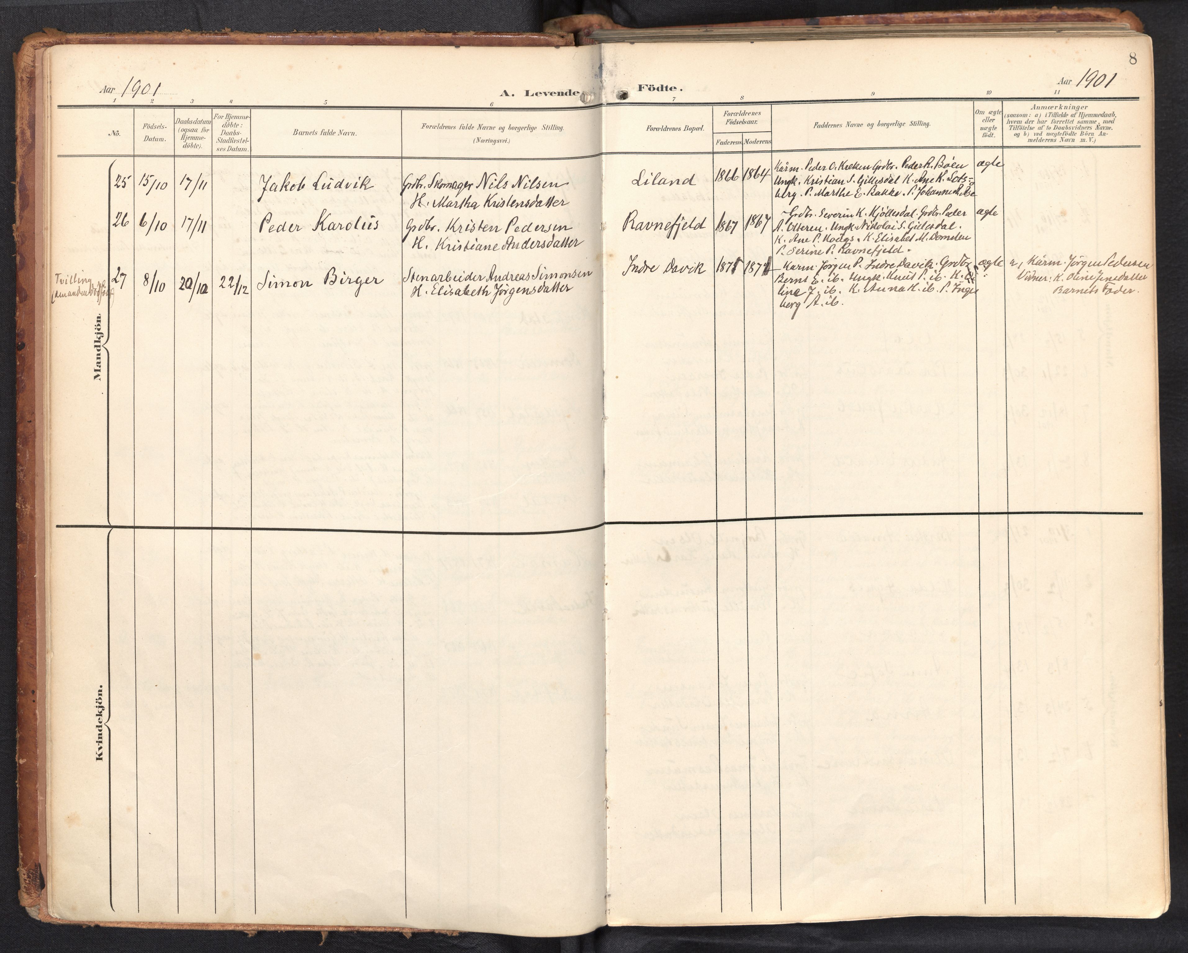 Davik sokneprestembete, SAB/A-79701/H/Haa/Haab/L0002: Parish register (official) no. B 2, 1901-1934, p. 8