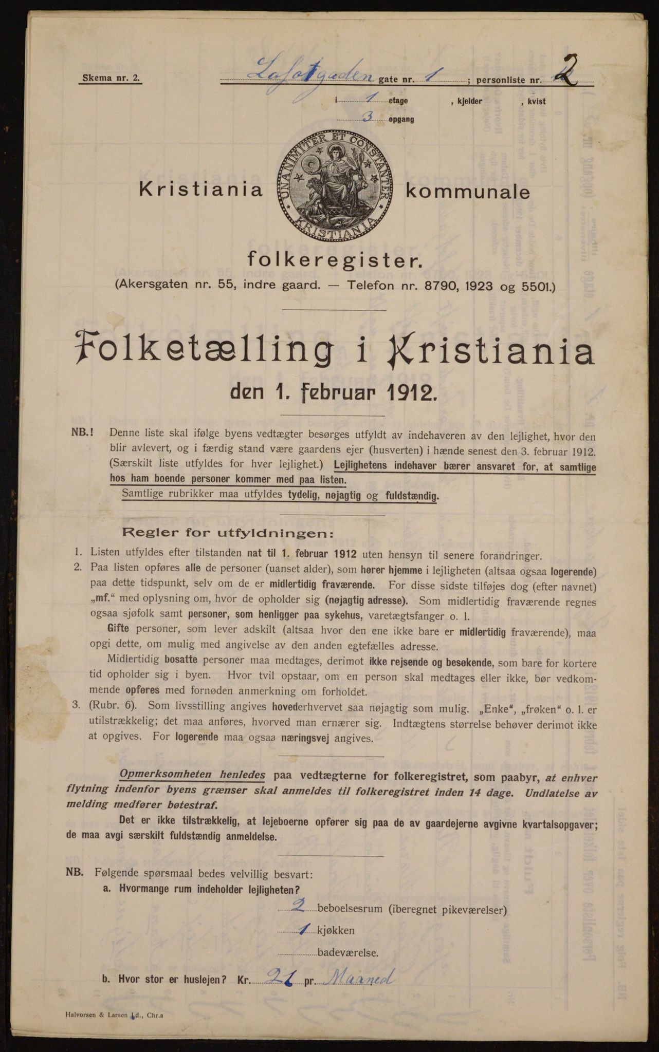 OBA, Municipal Census 1912 for Kristiania, 1912, p. 58715