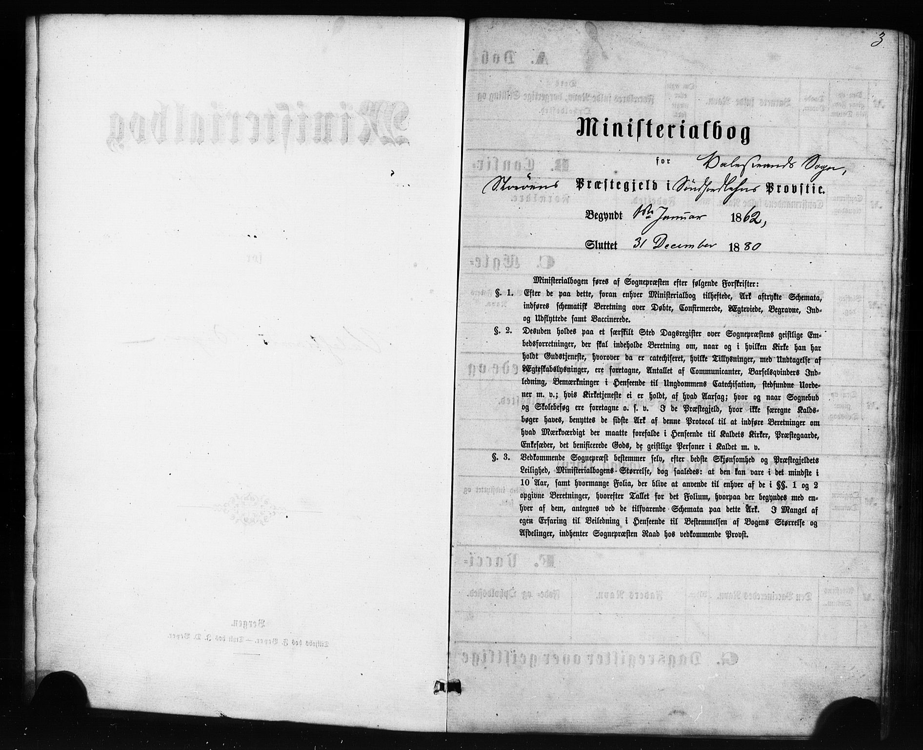 Sveio Sokneprestembete, AV/SAB-A-78501/H/Haa: Parish register (official) no. C 1, 1862-1880, p. 3