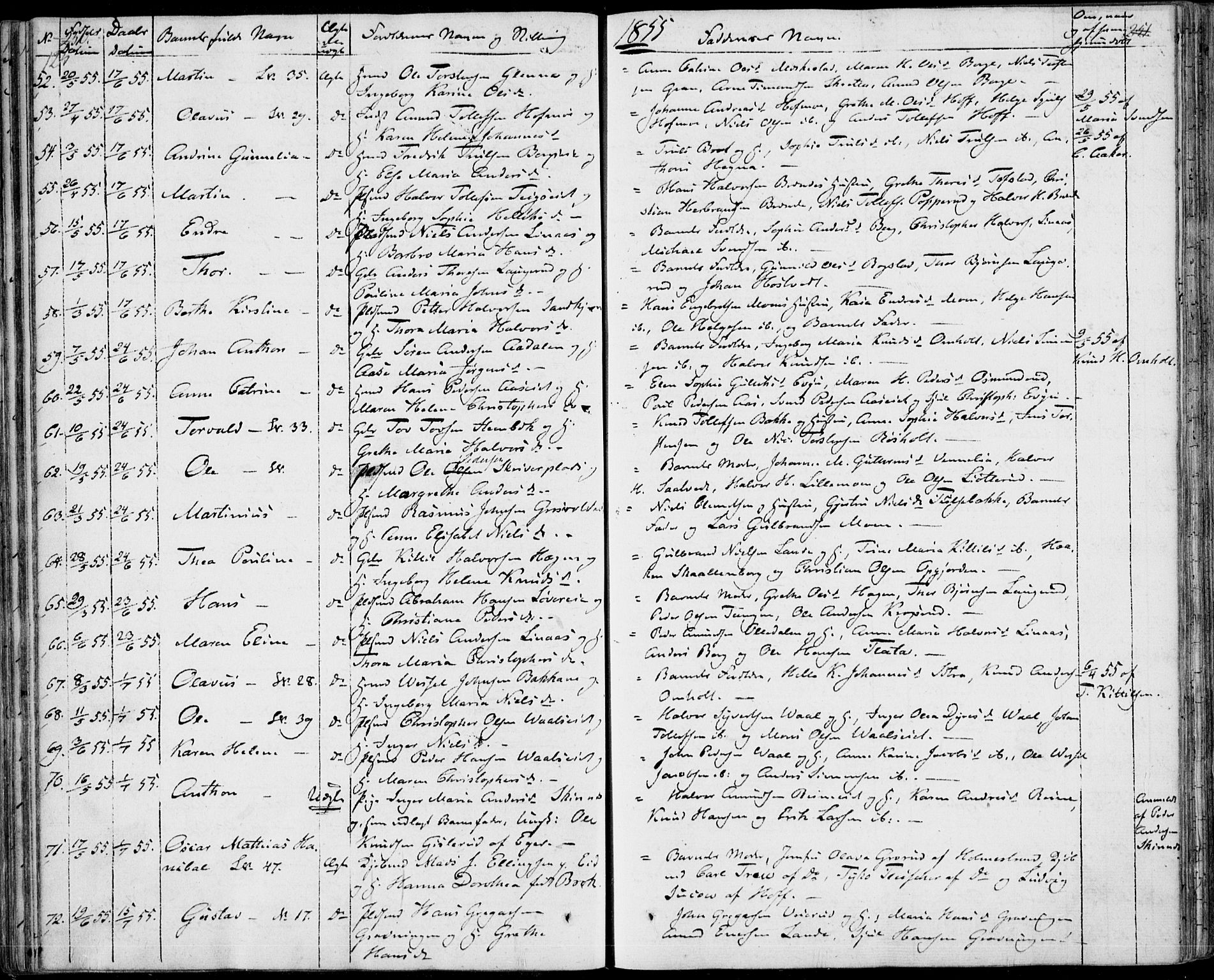 Sandsvær kirkebøker, AV/SAKO-A-244/F/Fa/L0005: Parish register (official) no. I 5, 1840-1856, p. 250-251