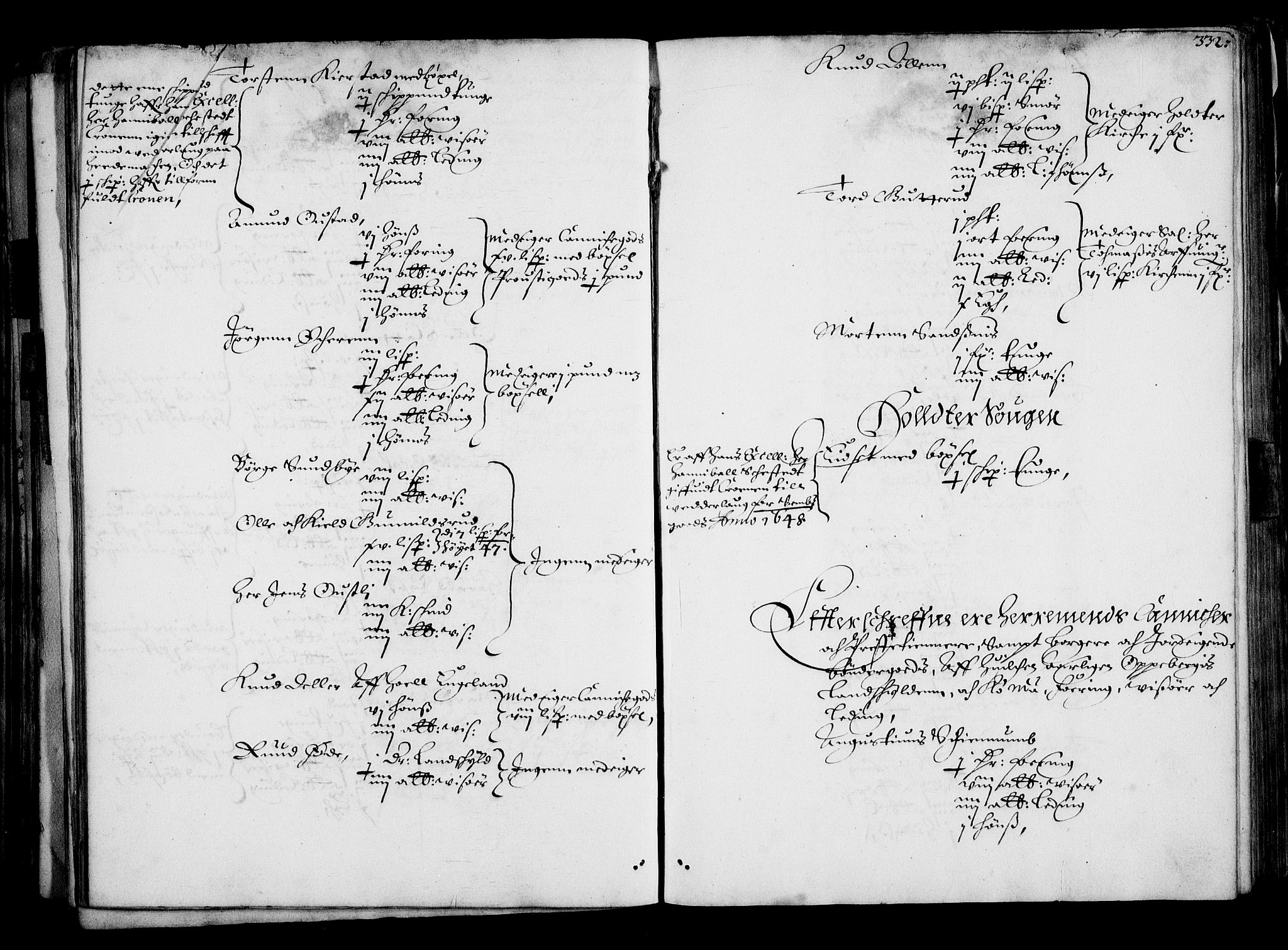 Rentekammeret inntil 1814, Realistisk ordnet avdeling, AV/RA-EA-4070/N/Na/L0001: [XI f]: Akershus stifts jordebok, 1652, p. 331b-332a