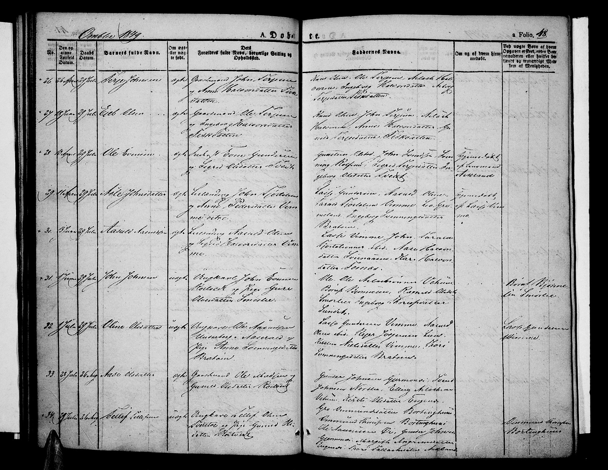 Åmli sokneprestkontor, AV/SAK-1111-0050/F/Fa/Fac/L0007: Parish register (official) no. A 7 /1, 1829-1851, p. 48