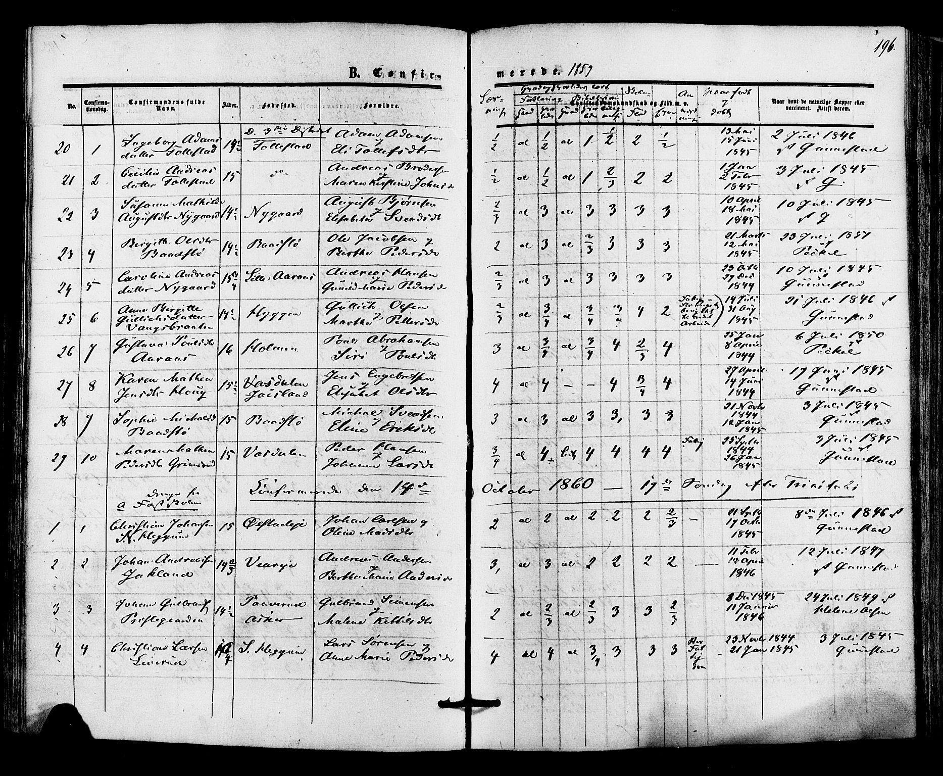 Røyken kirkebøker, AV/SAKO-A-241/F/Fa/L0006: Parish register (official) no. 6, 1857-1875, p. 196