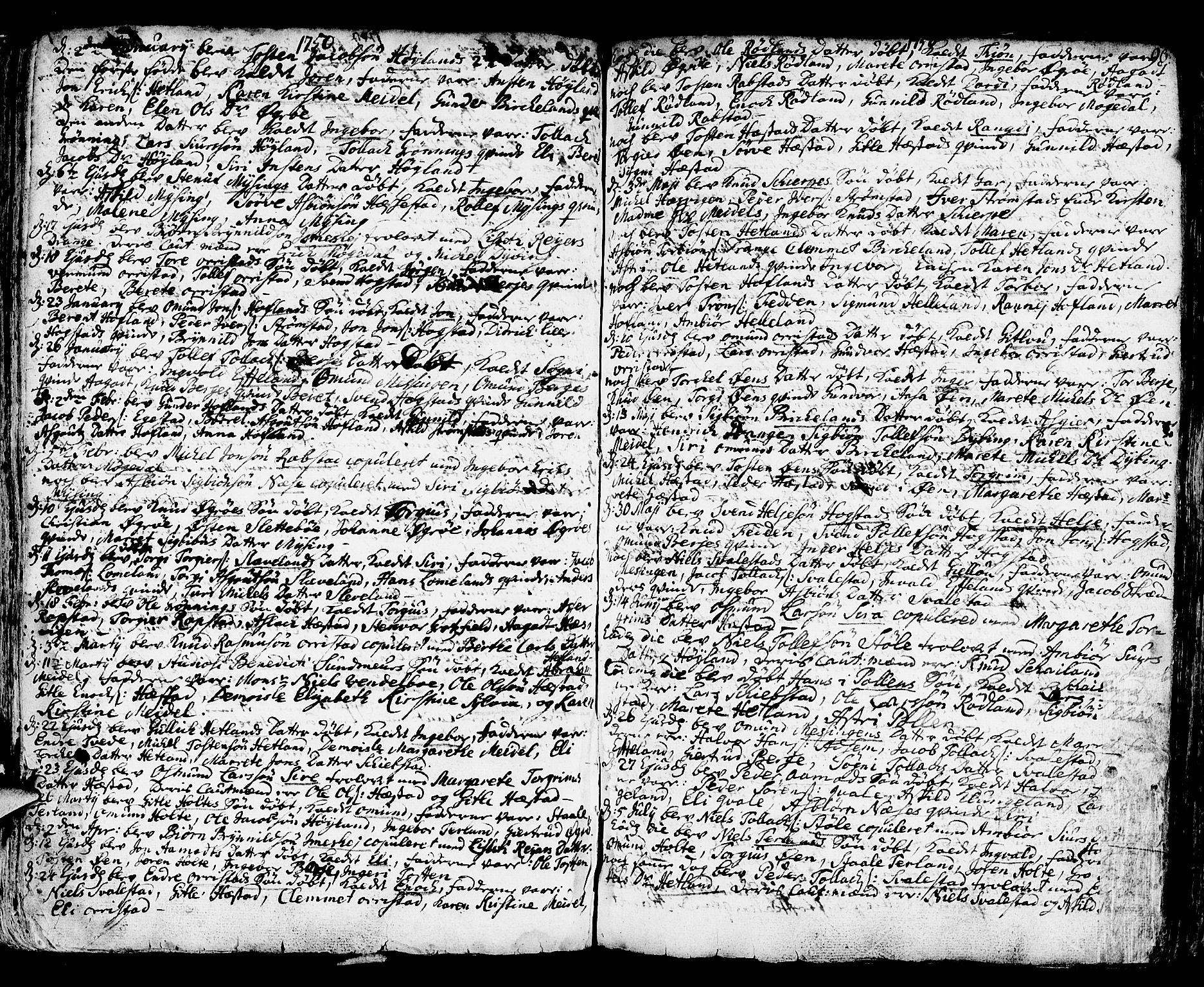 Helleland sokneprestkontor, SAST/A-101810: Parish register (official) no. A 1 /1, 1713-1761, p. 90