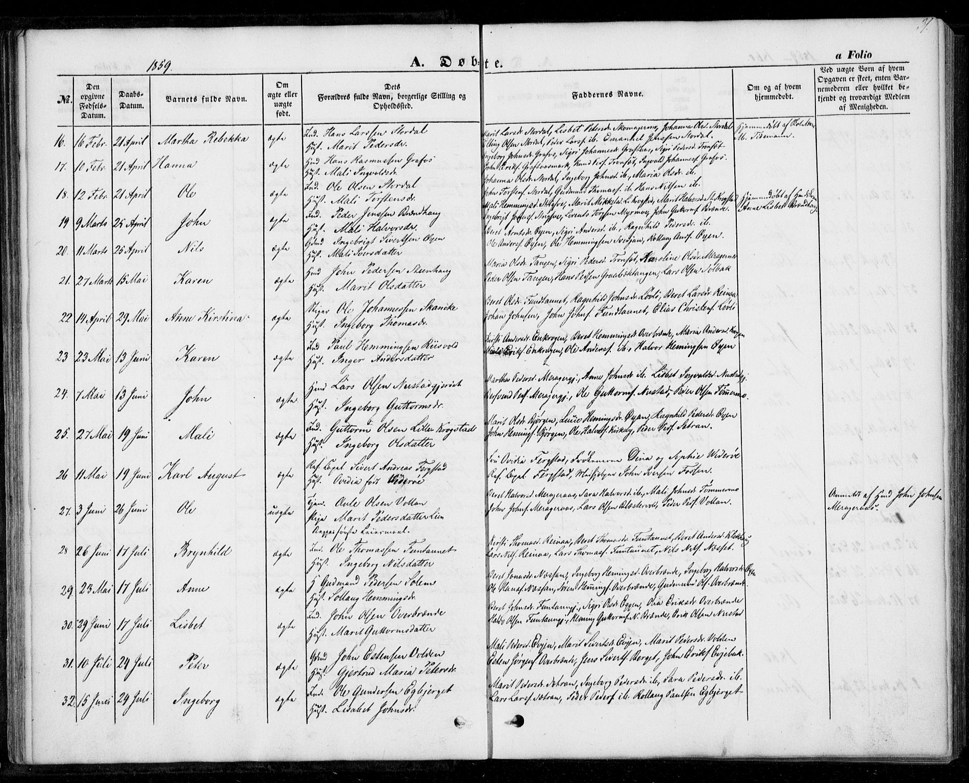 Ministerialprotokoller, klokkerbøker og fødselsregistre - Nord-Trøndelag, SAT/A-1458/706/L0040: Parish register (official) no. 706A01, 1850-1861, p. 31