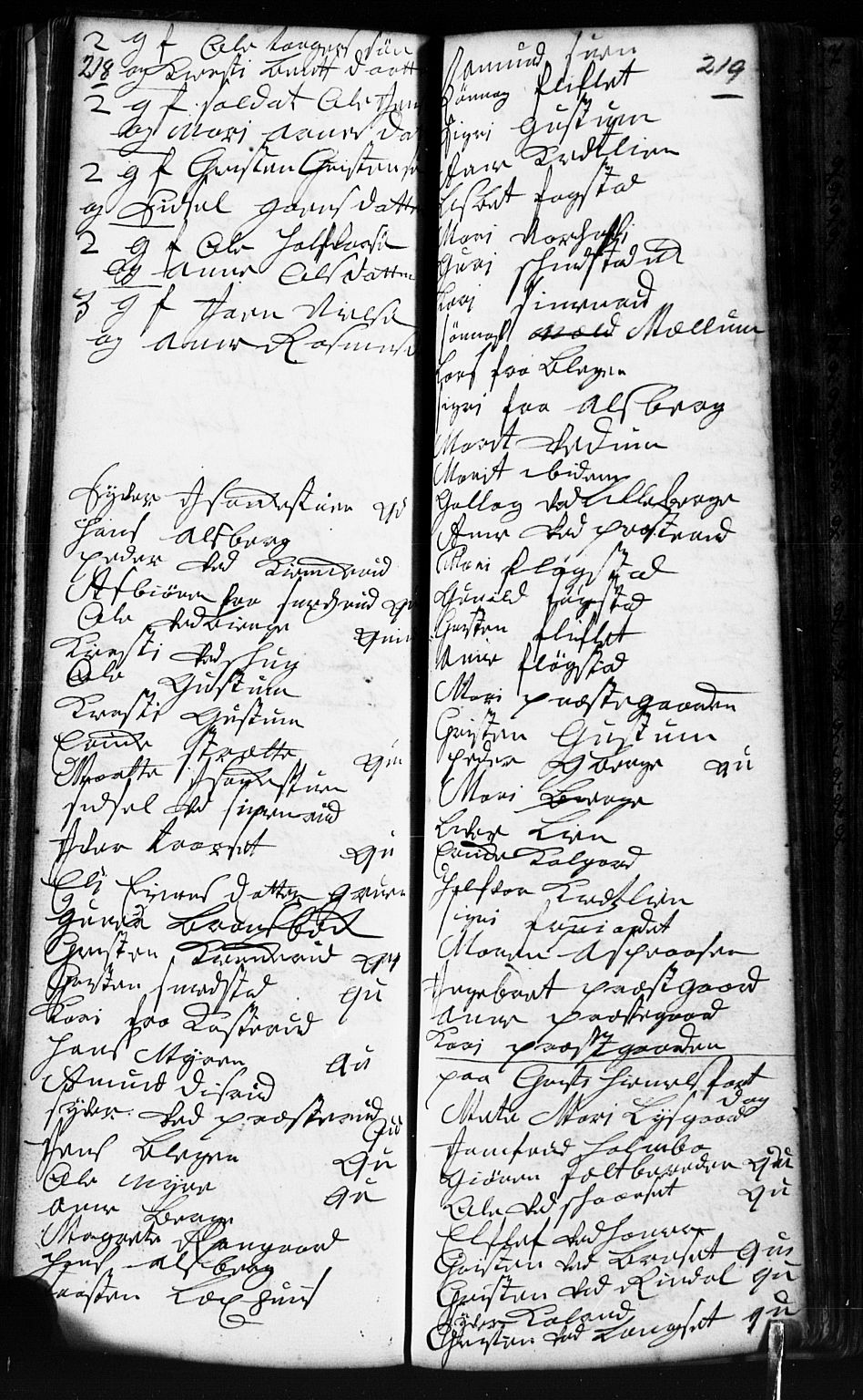 Fåberg prestekontor, AV/SAH-PREST-086/H/Ha/Hab/L0002: Parish register (copy) no. 2, 1741-1756, p. 218-219