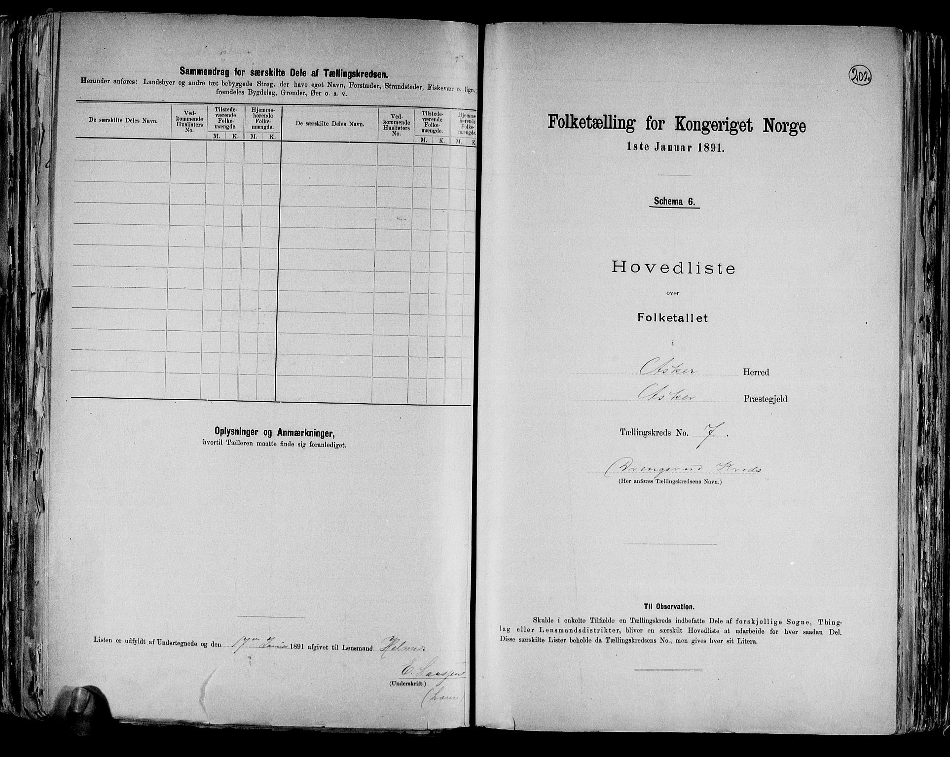 RA, 1891 census for 0220 Asker, 1891, p. 23