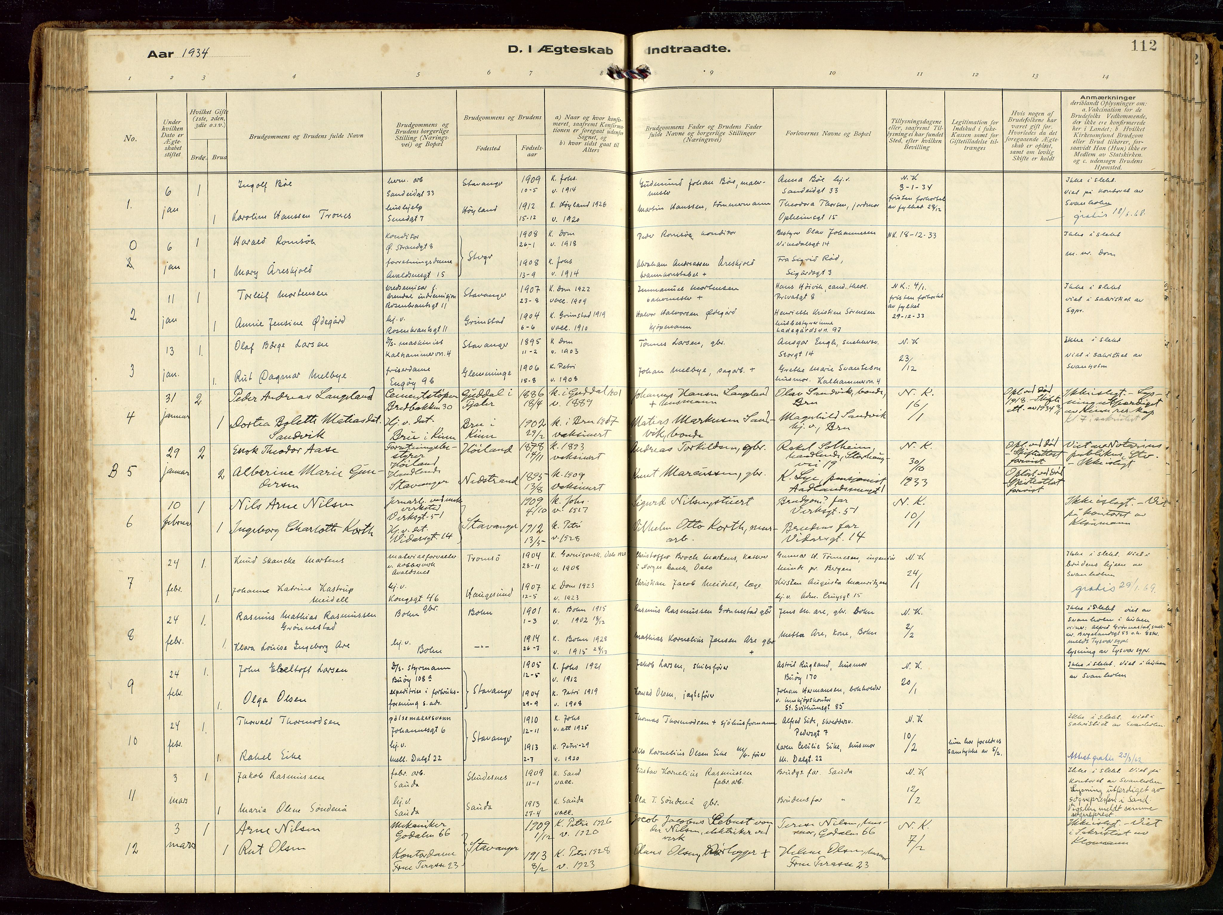 St. Petri sokneprestkontor, SAST/A-101813/002/D/L0002: Parish register (official) no. A 27, 1921-1942, p. 112