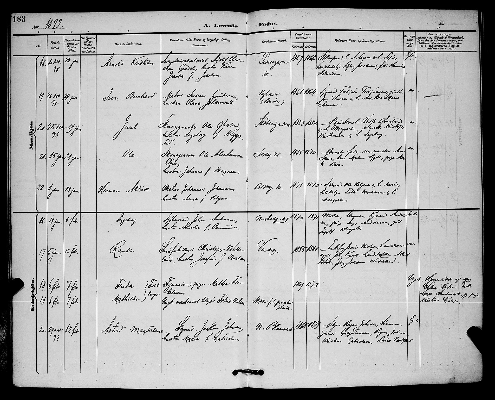 St. Johannes sokneprestkontor, AV/SAST-A-101814/001/30/30BB/L0003: Parish register (copy) no. B 3, 1893-1900, p. 183